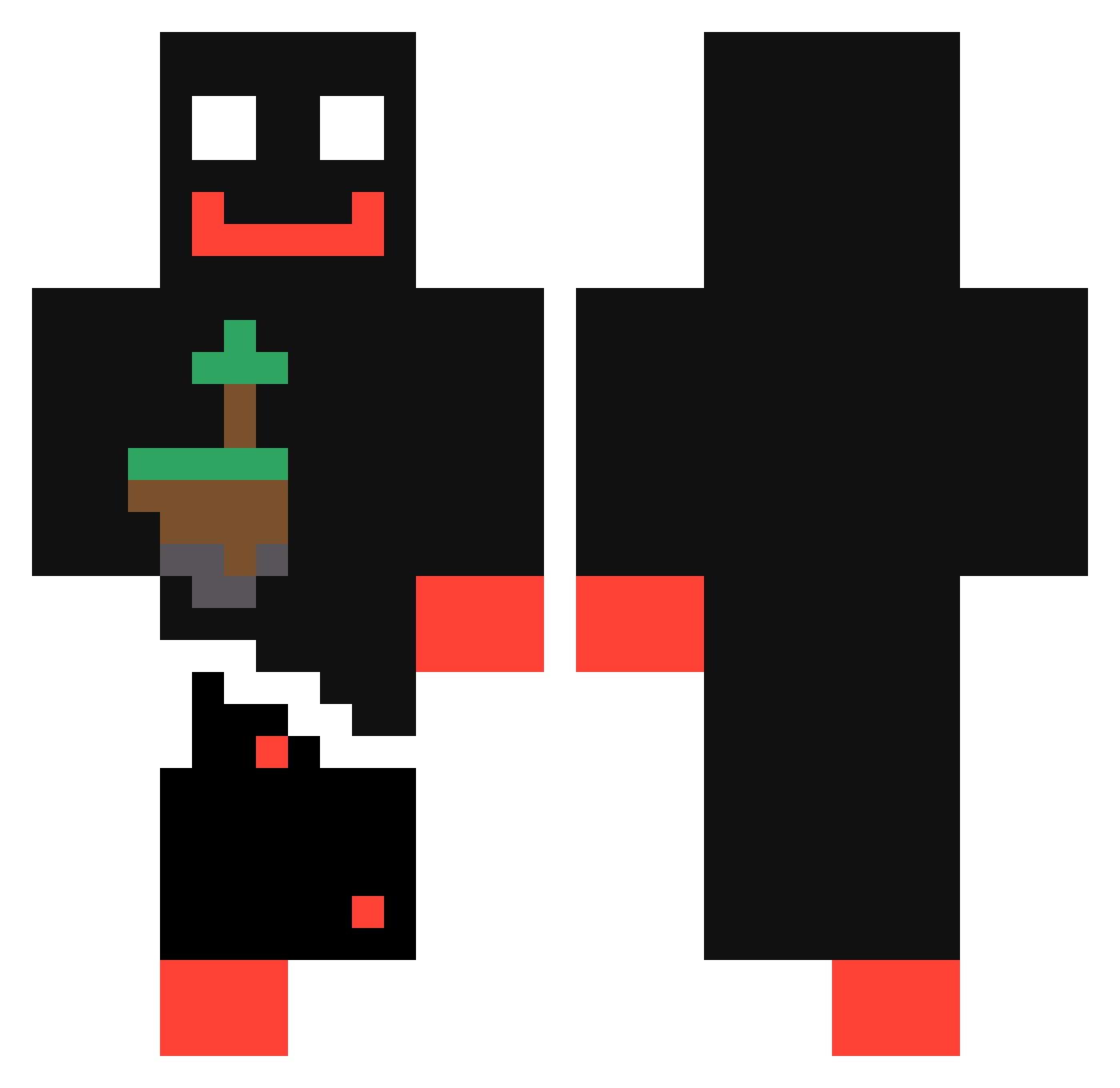 HealingBoat Minecraft skin, front and back view