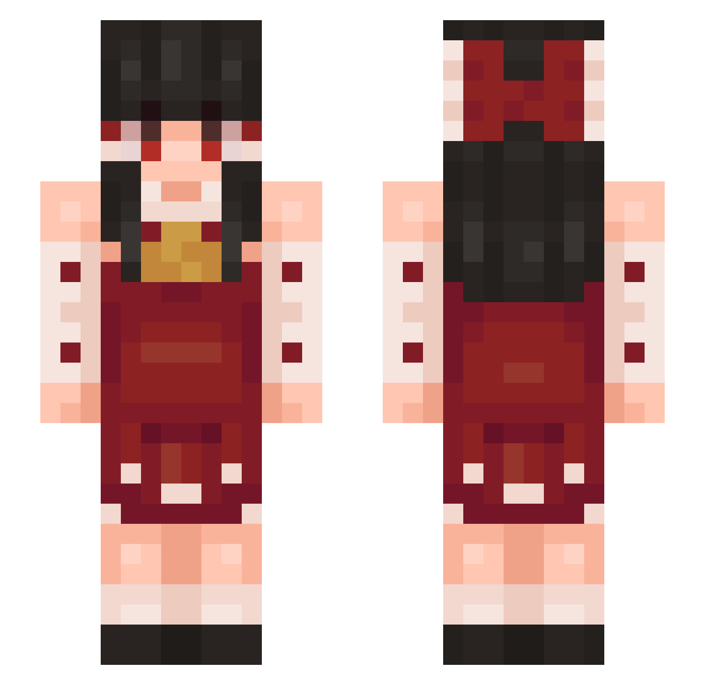 SupportPalestine Minecraft skin, front and back view