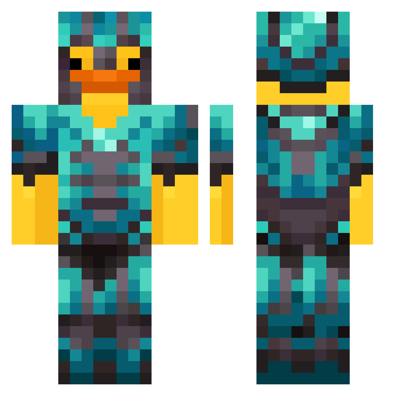 Clawzzz_1883 Minecraft skin, front and back view