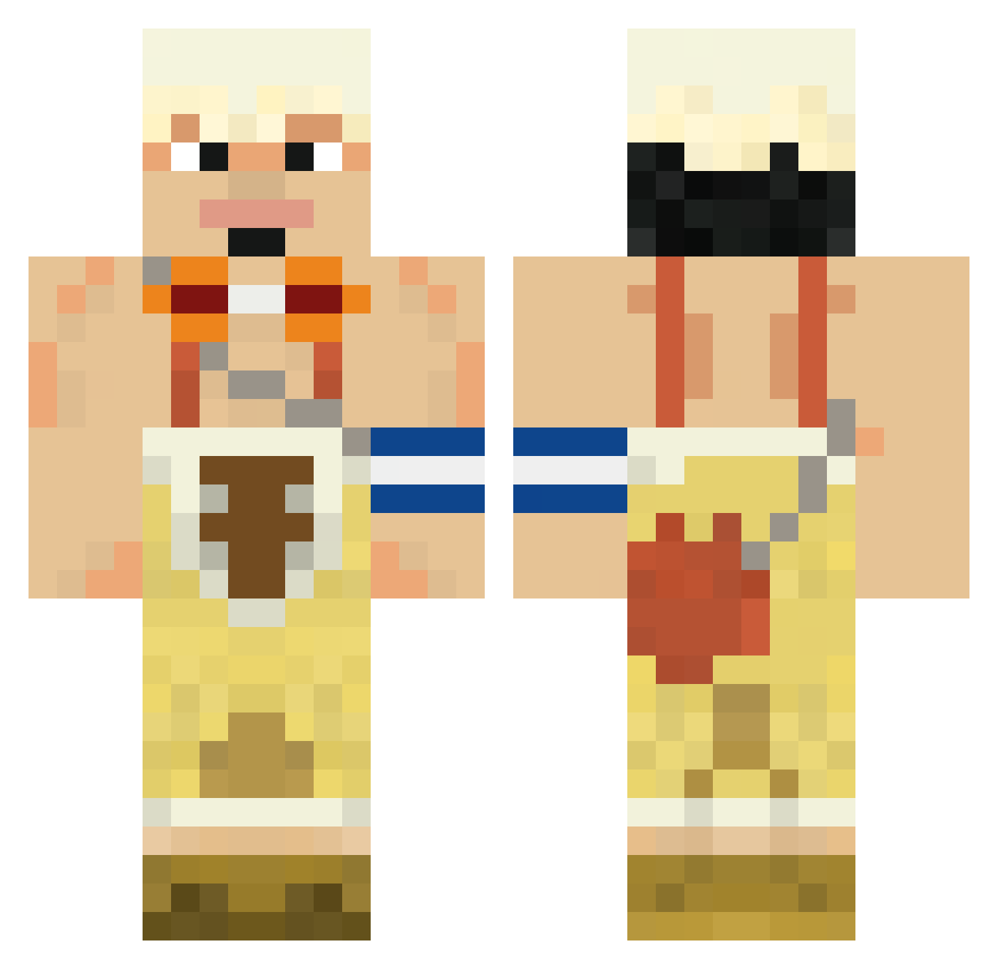 USSO Minecraft skin, front and back view