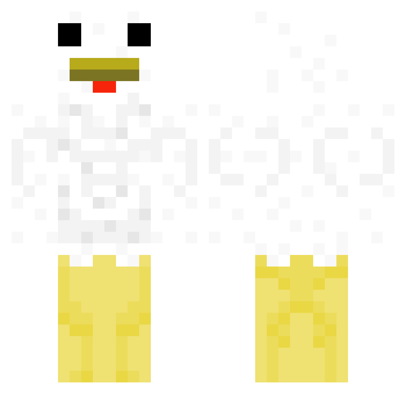 Snusb Minecraft skin, front and back view