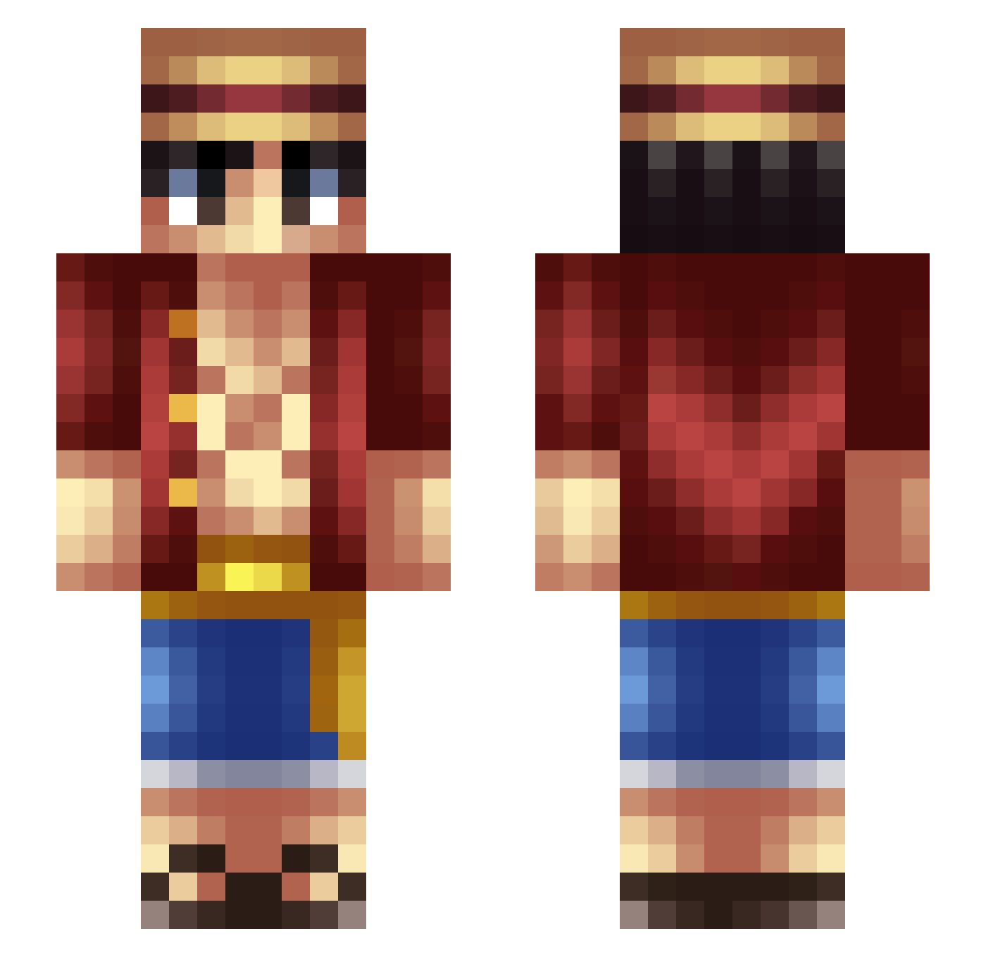 Raffo_STURDY Minecraft skin, front and back view