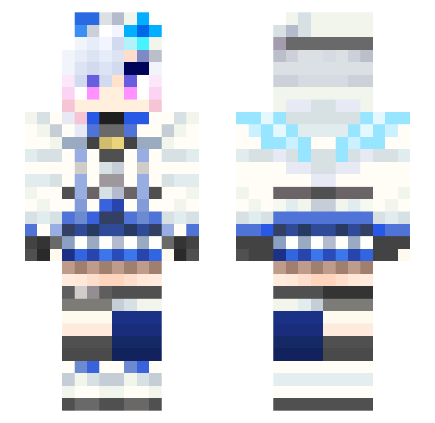 TTTTsh Minecraft skin, front and back view
