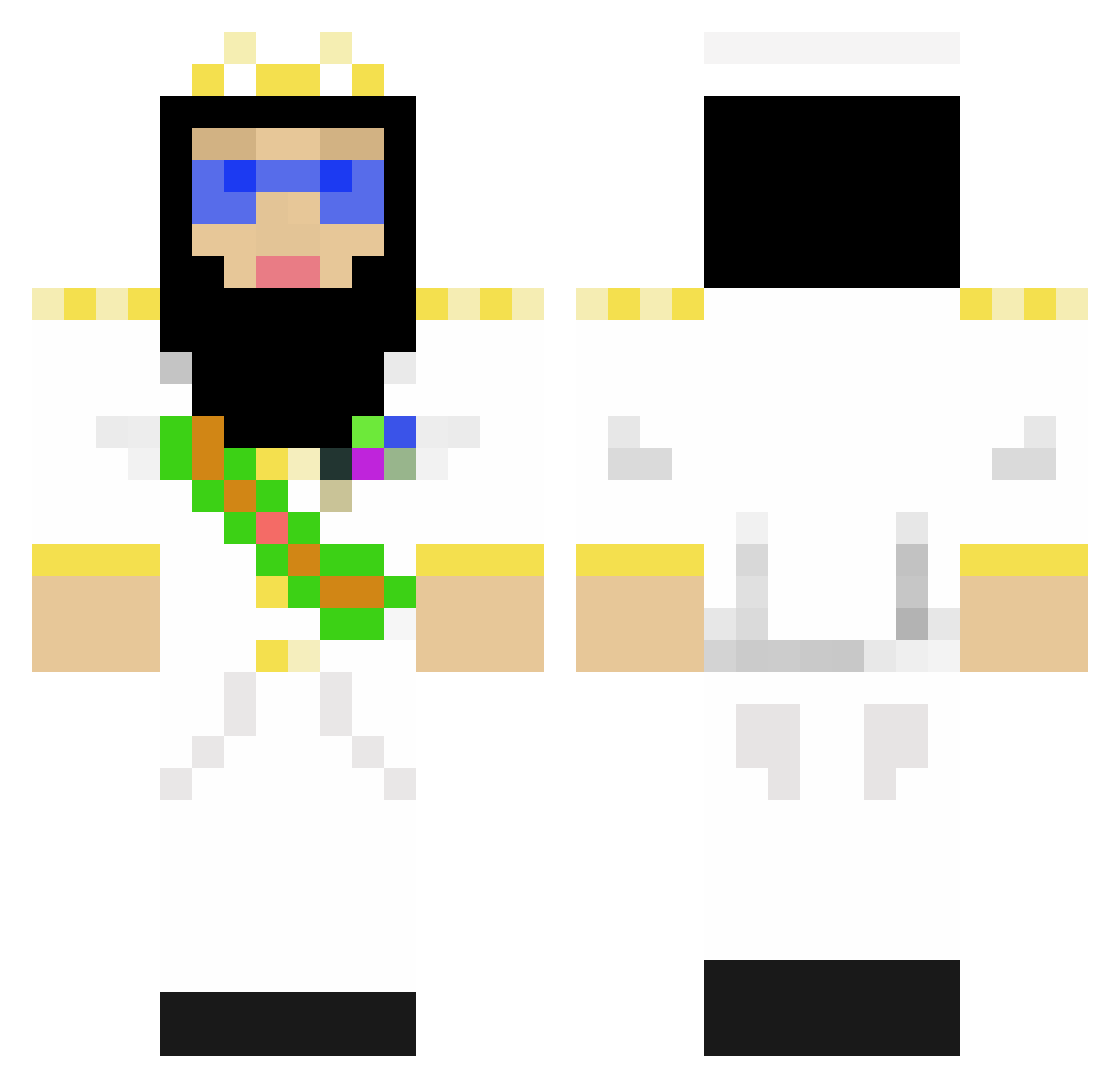 SeriouslyArvid Minecraft skin, front and back view