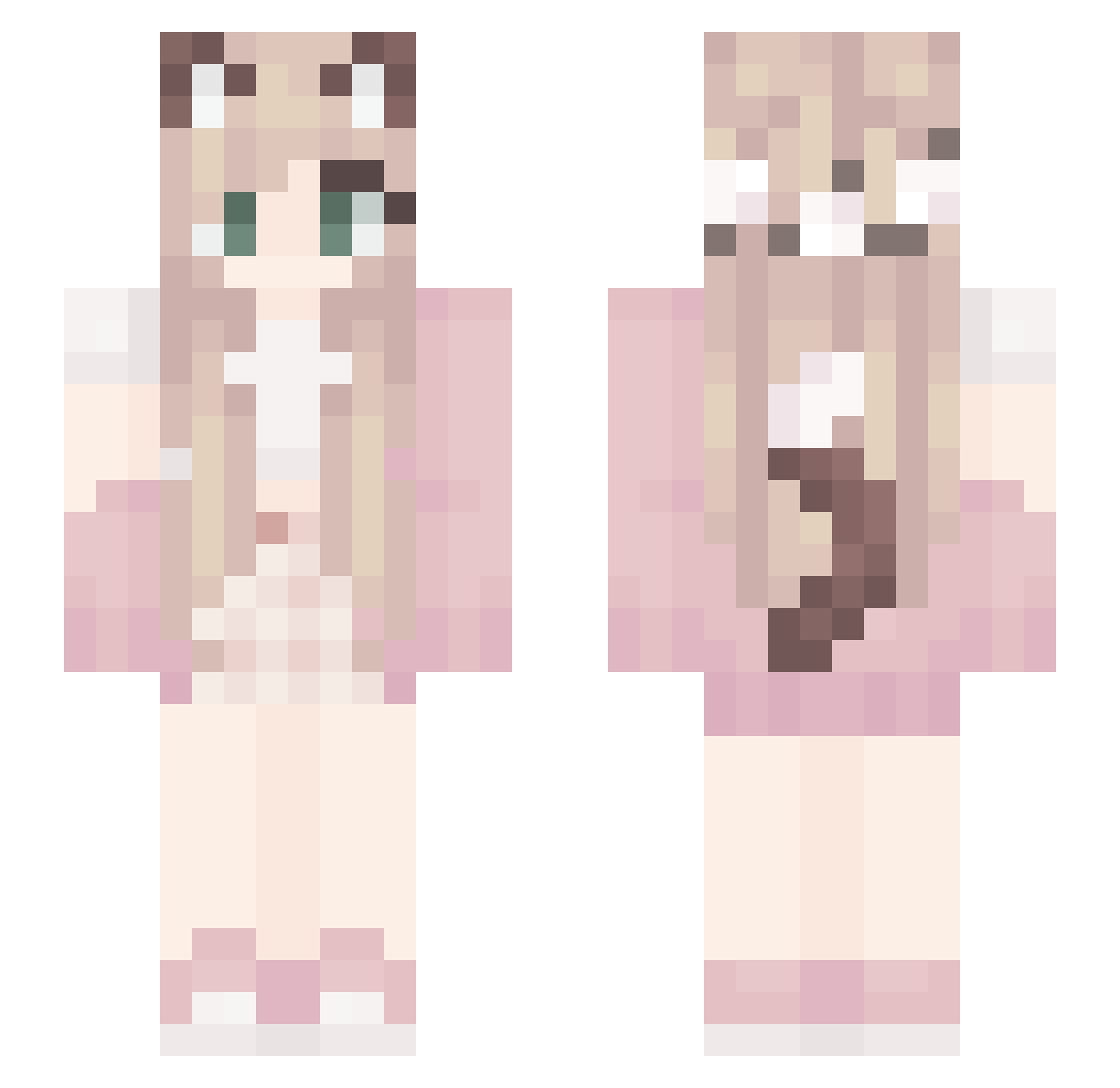 Amandy Minecraft skin, front and back view