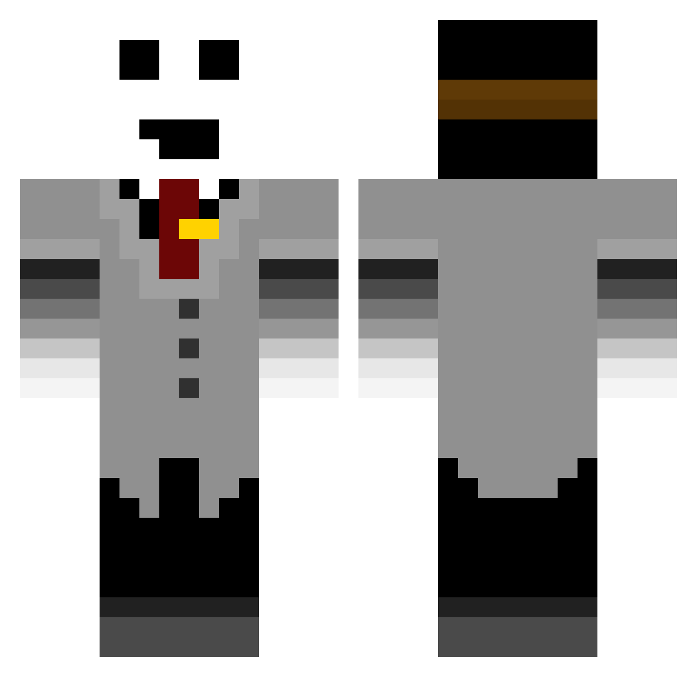 RykDude2010 Minecraft skin, front and back view