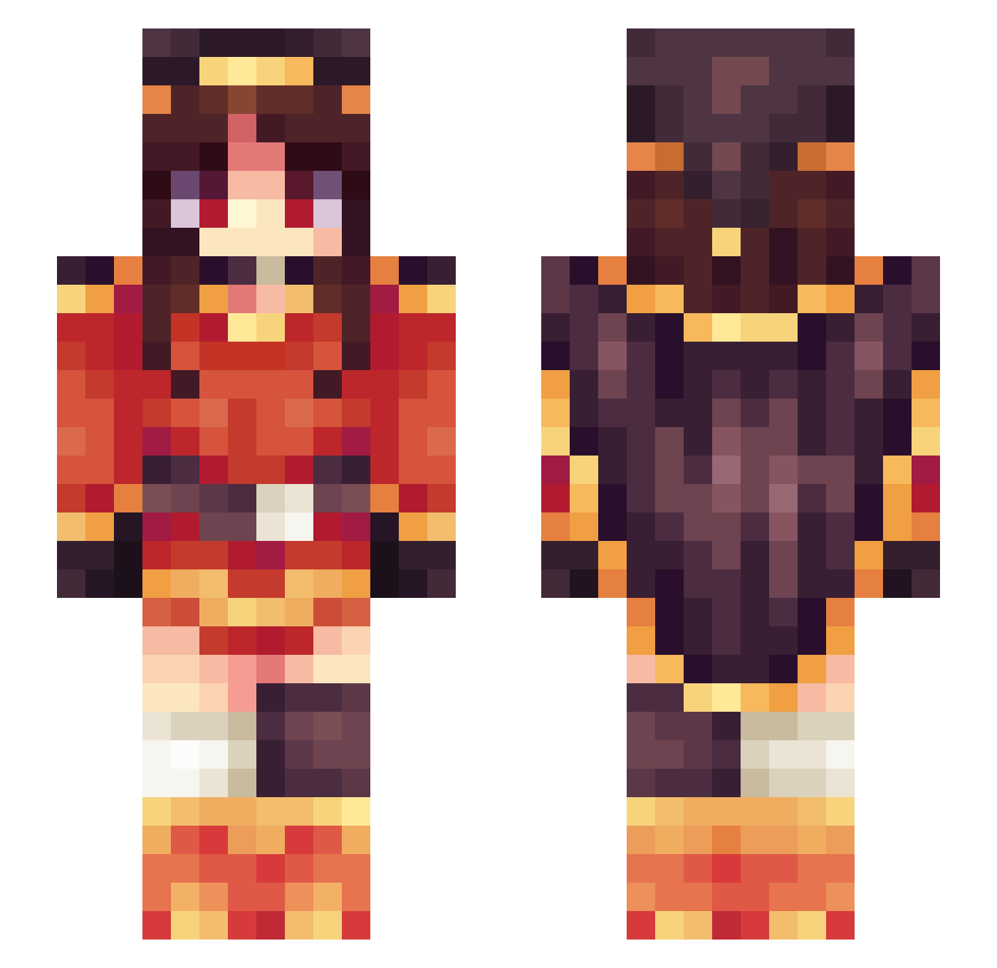 Hooman863 Minecraft skin, front and back view