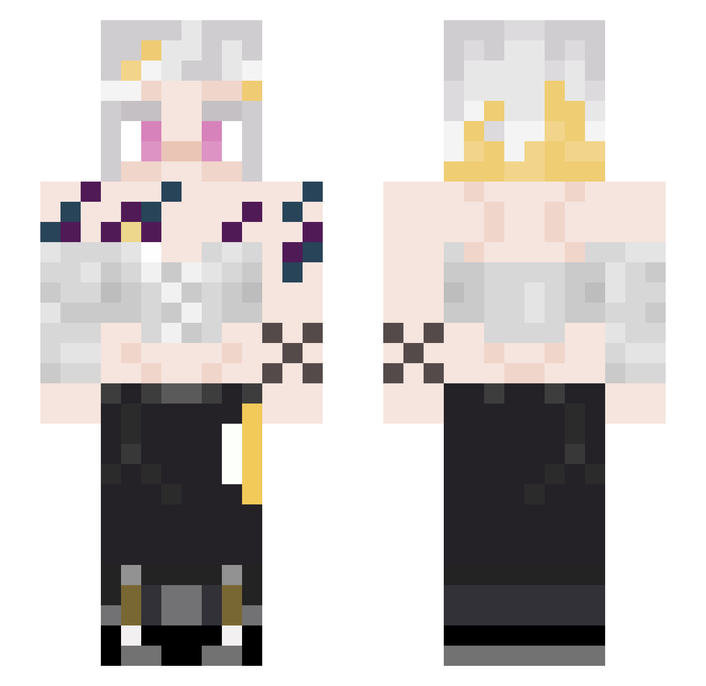 Sunnysplosion Minecraft skin, front and back view