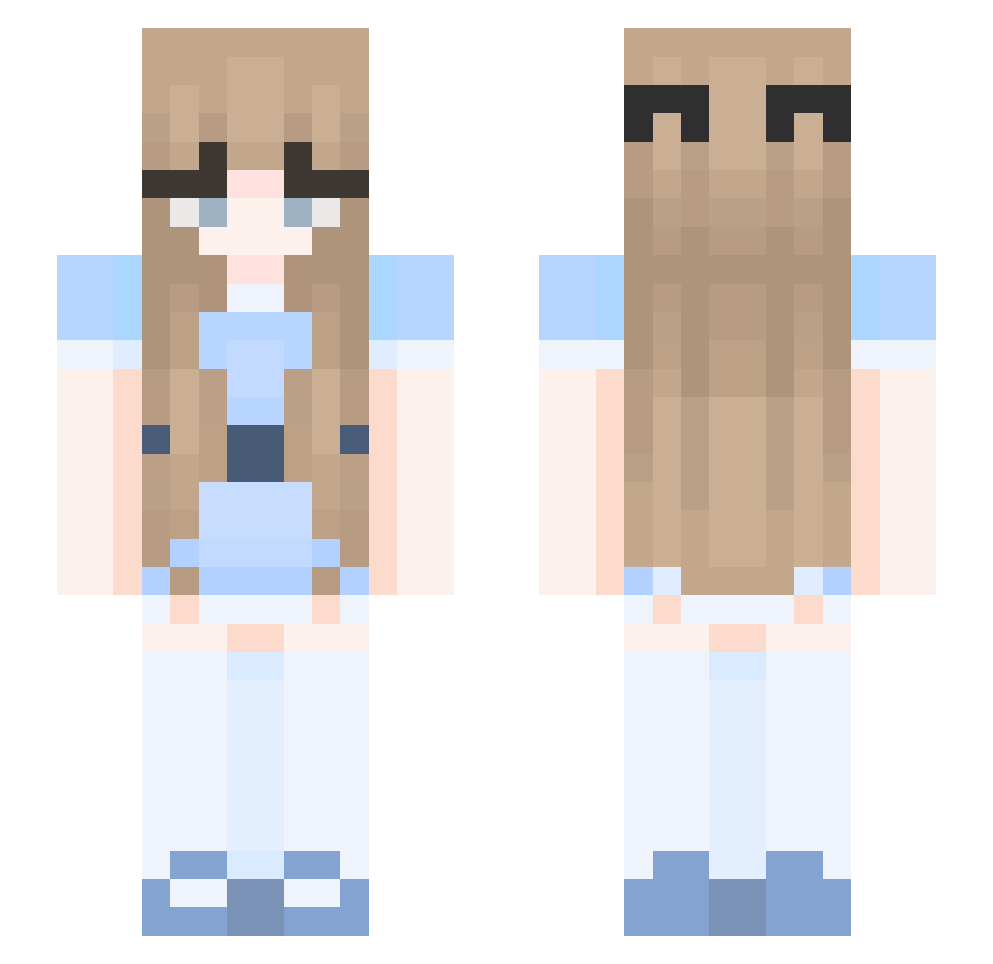 sqff Minecraft skin, front and back view
