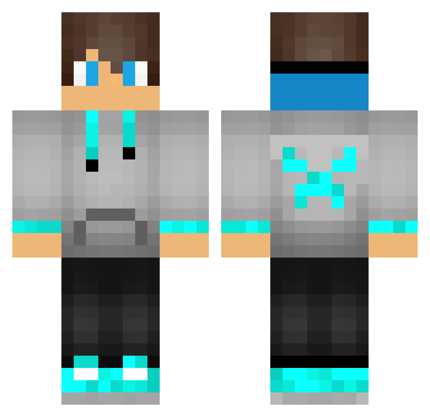 ZaCh756 Minecraft skin, front and back view