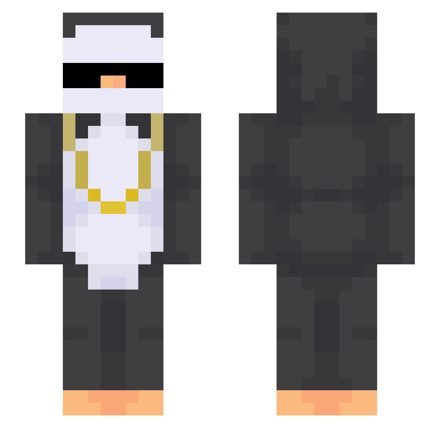 Rompatikalama Minecraft skin, front and back view
