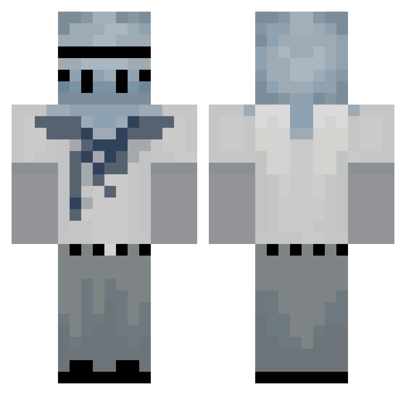Wateerbottle Minecraft skin, front and back view