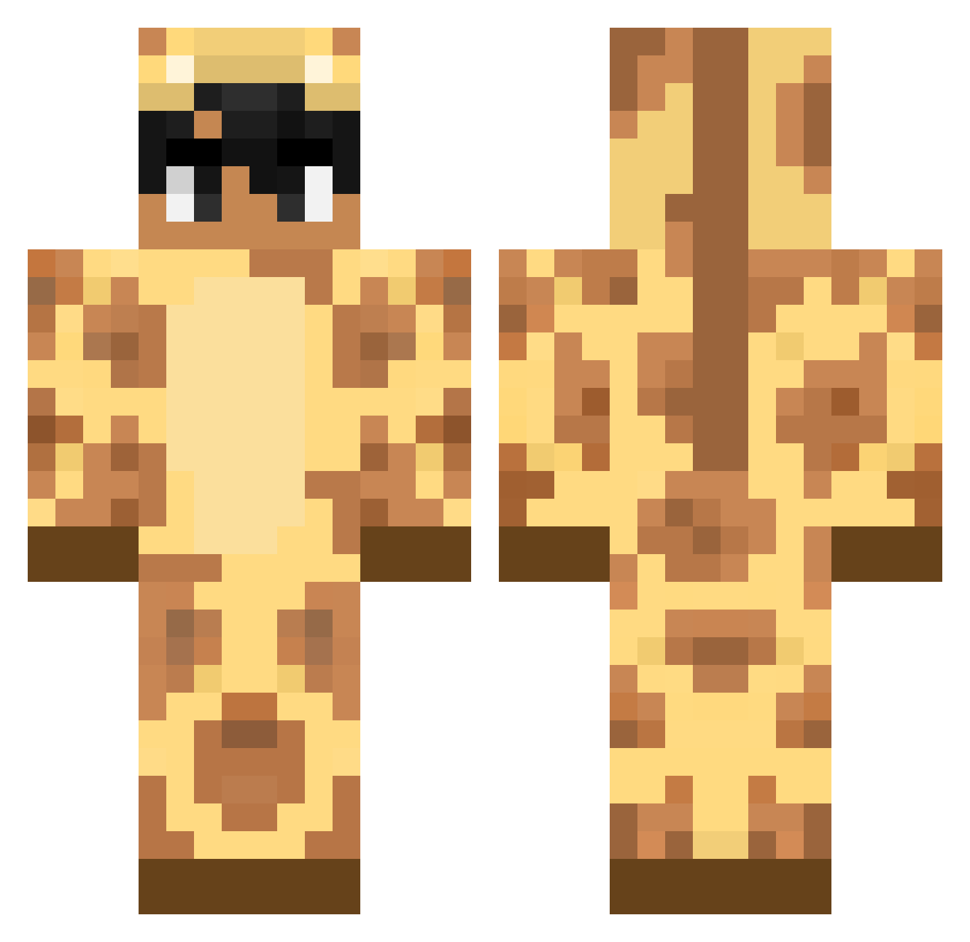 Nocturn1x Minecraft skin, front and back view