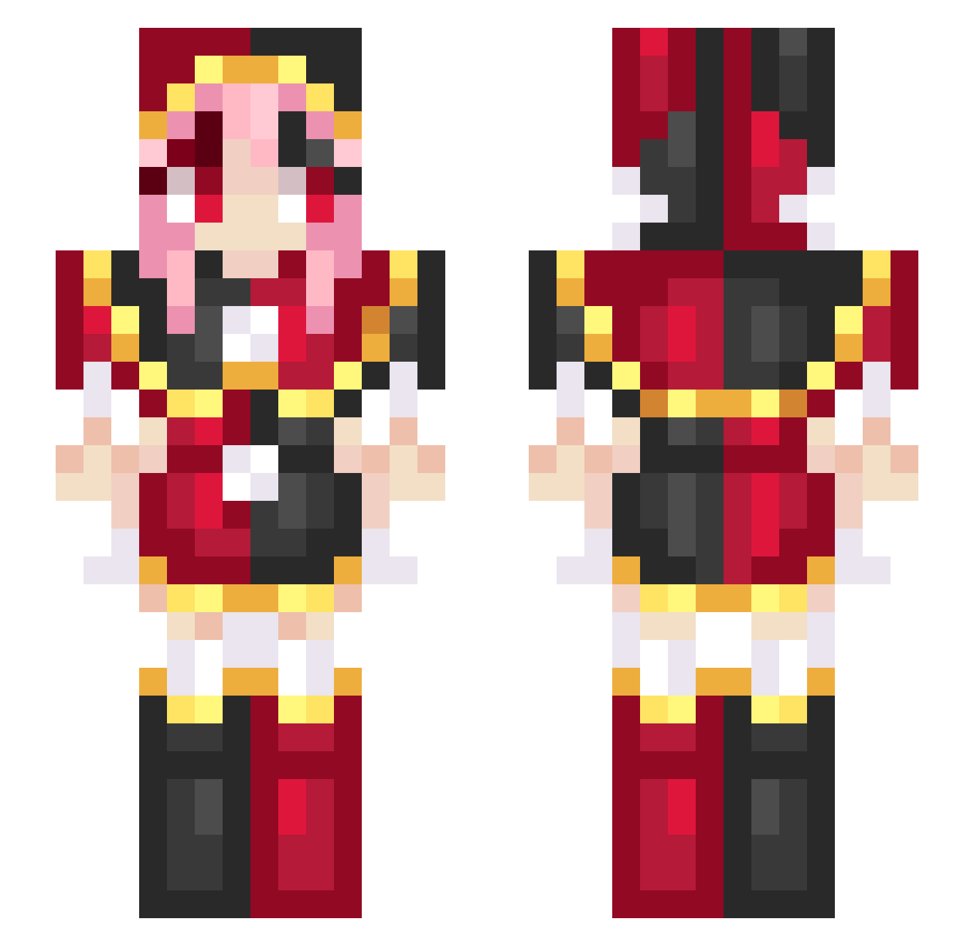Discotheques Minecraft skin, front and back view