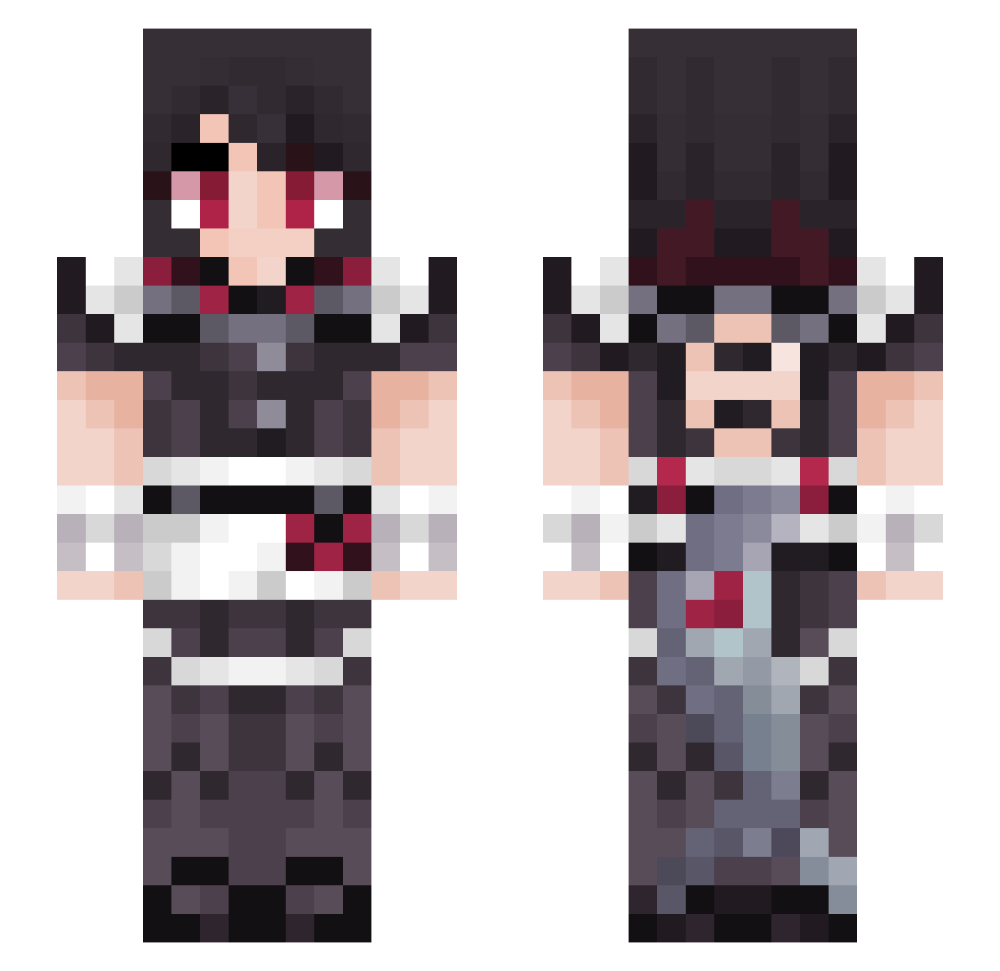 Ray410 Minecraft skin, front and back view
