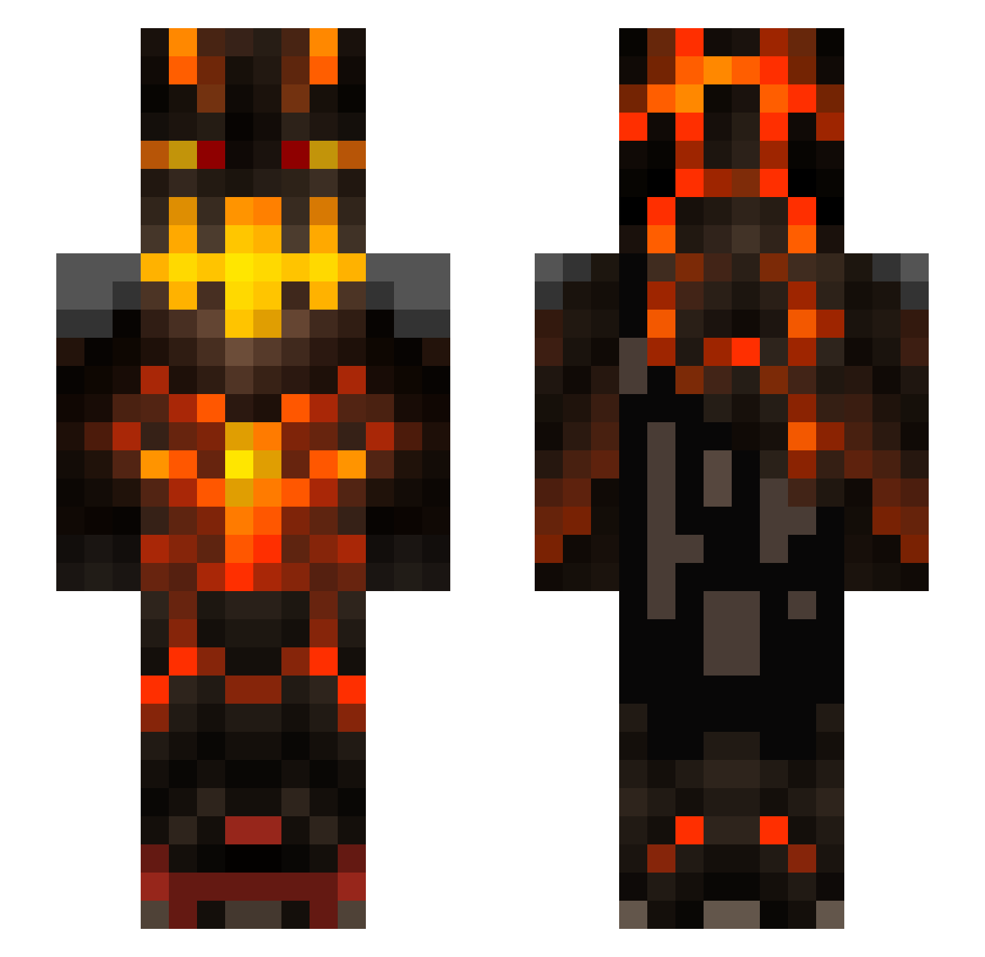 Kitchener Minecraft skin, front and back view
