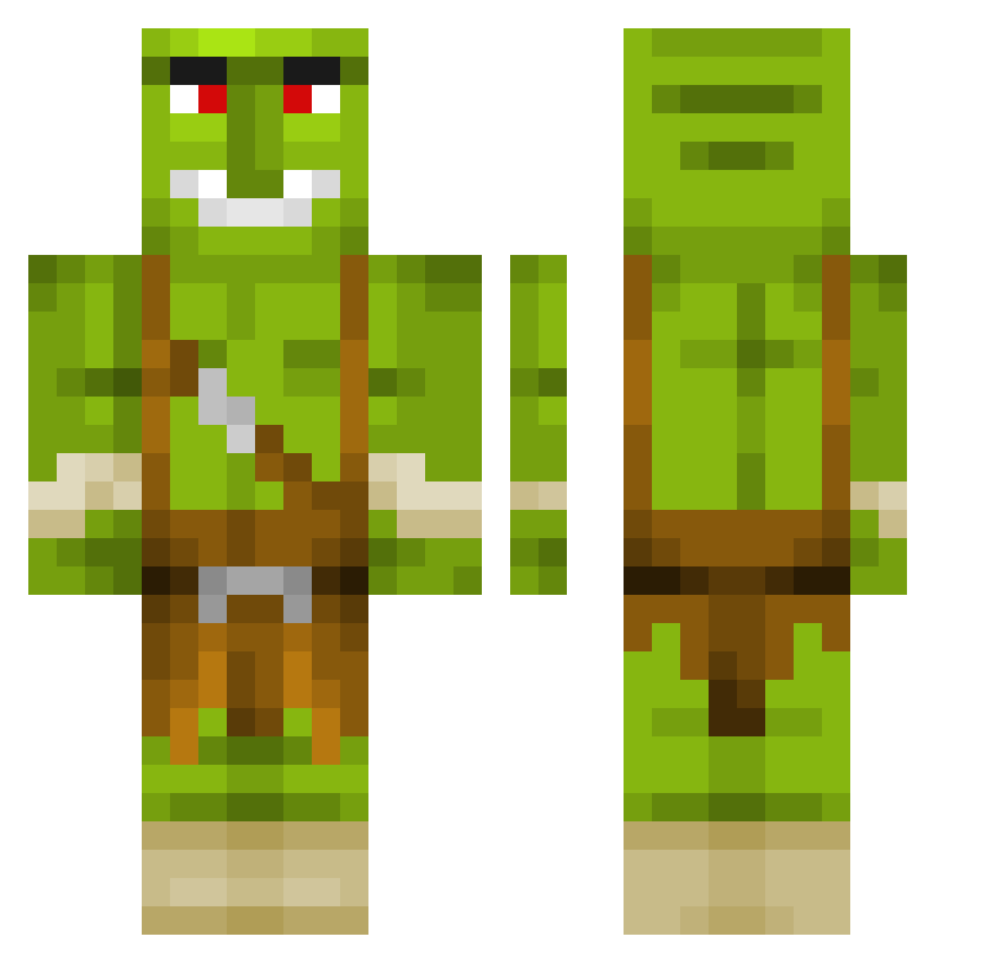 Nyeredzi Minecraft skin, front and back view