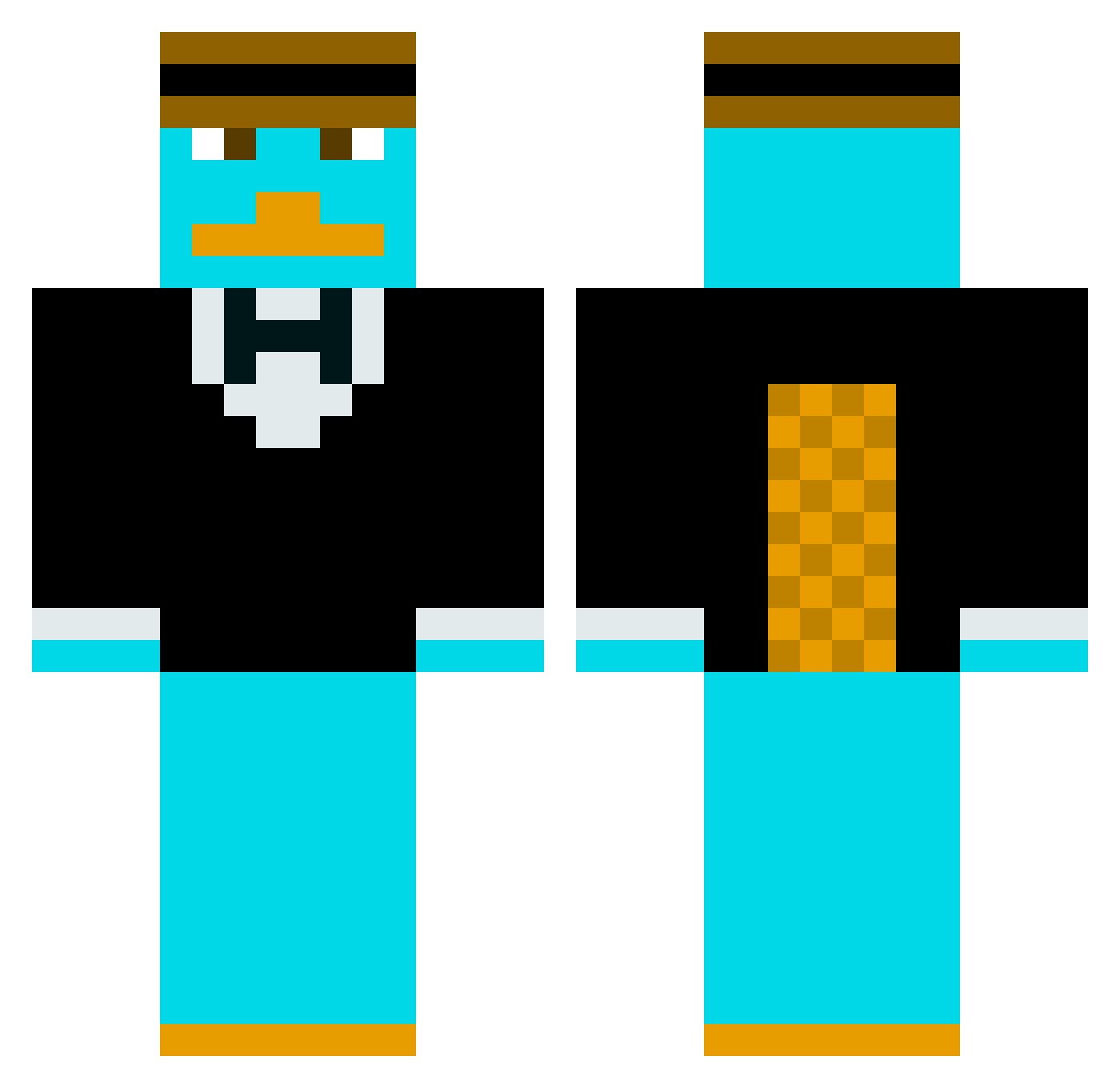 TRXXYQ Minecraft skin, front and back view