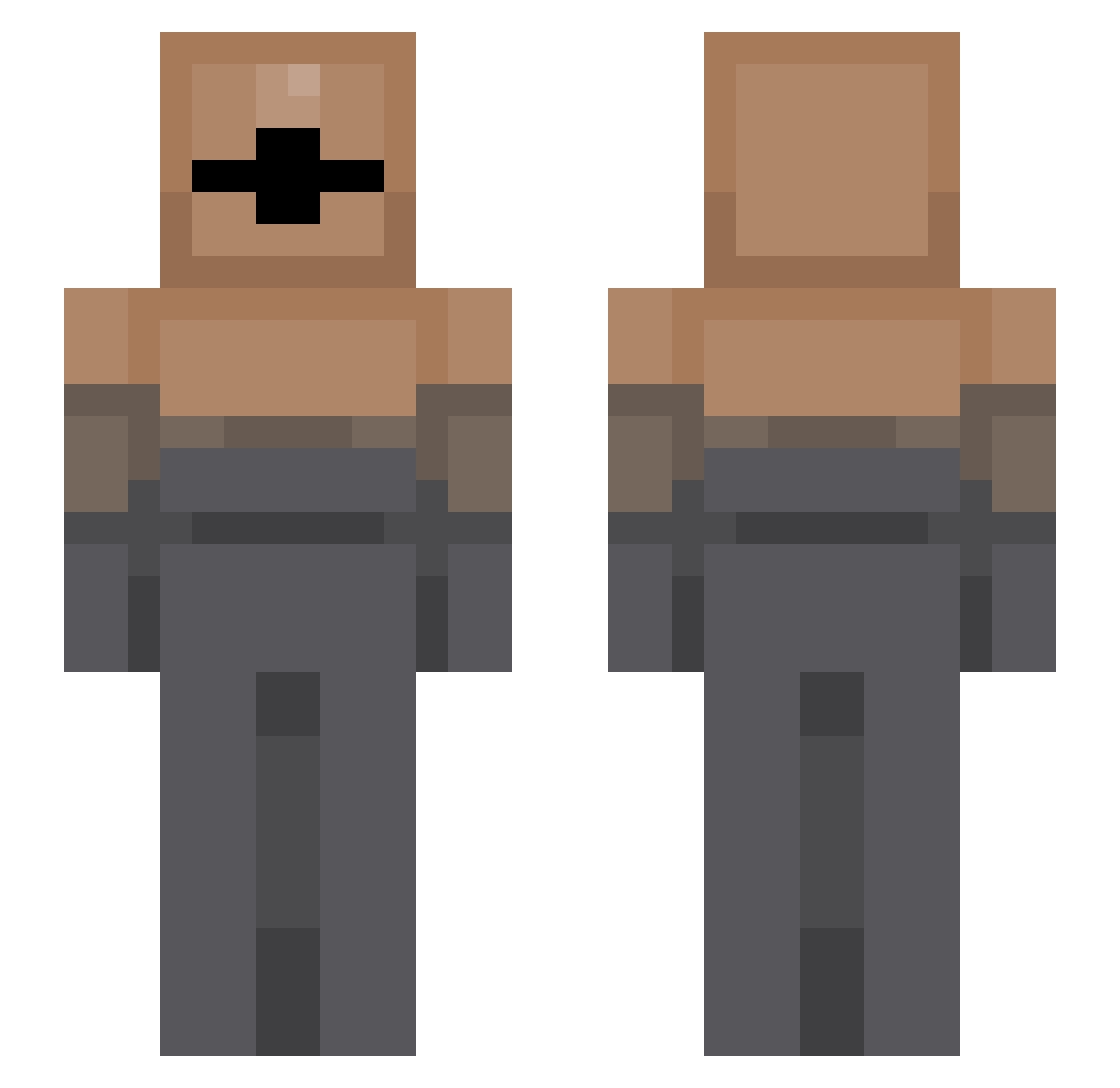 Minecraft_Rat Minecraft skin, front and back view