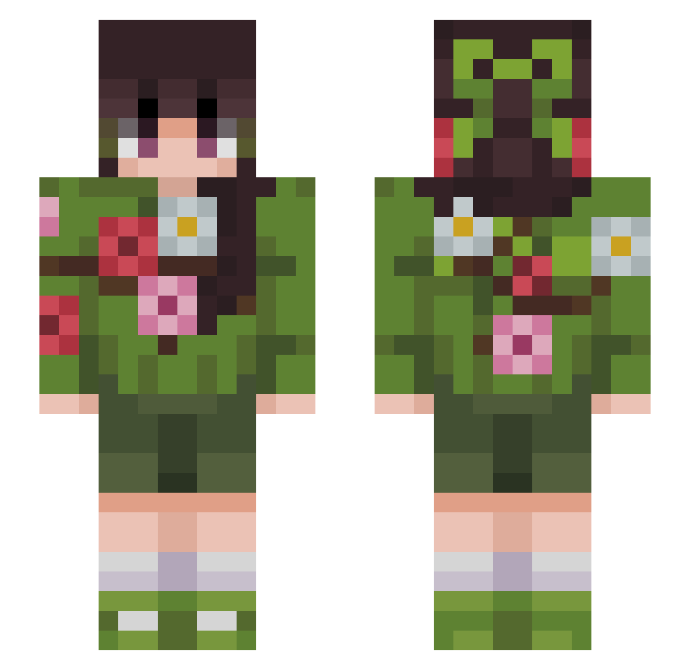yuri0310 Minecraft skin, front and back view