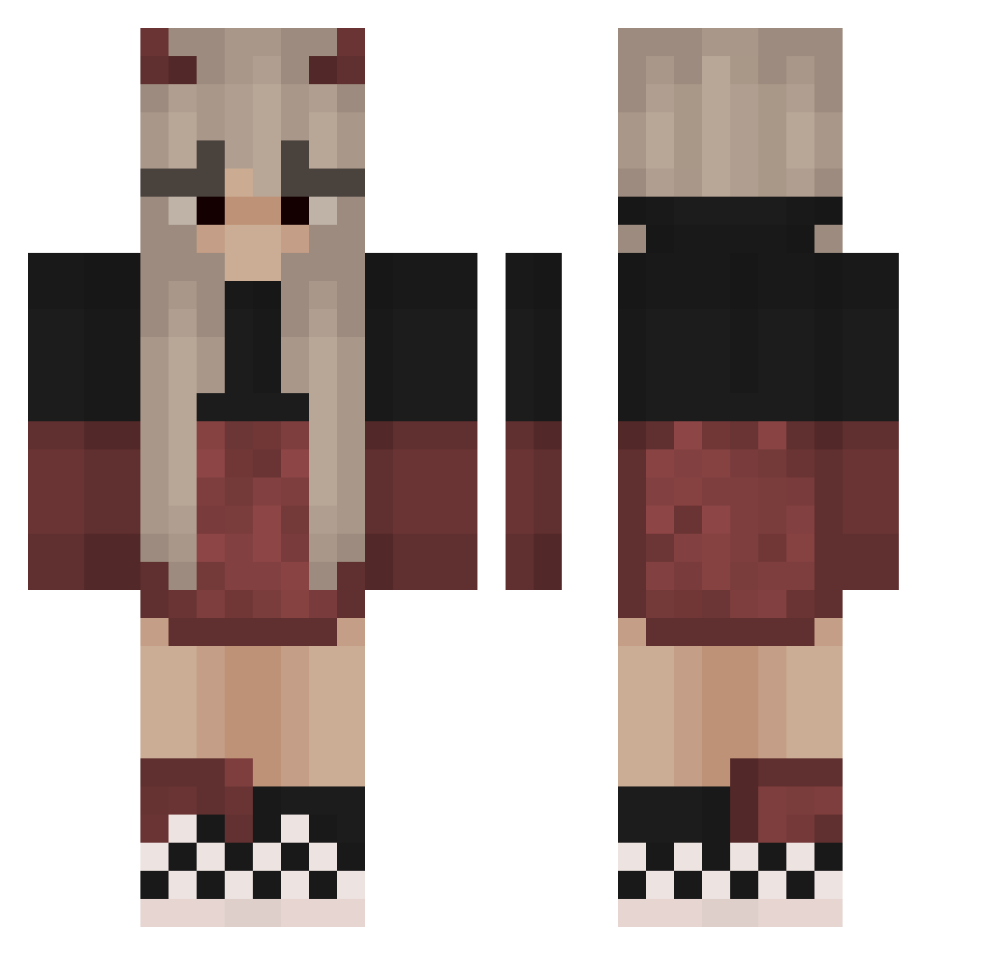 Vennifer Minecraft skin, front and back view
