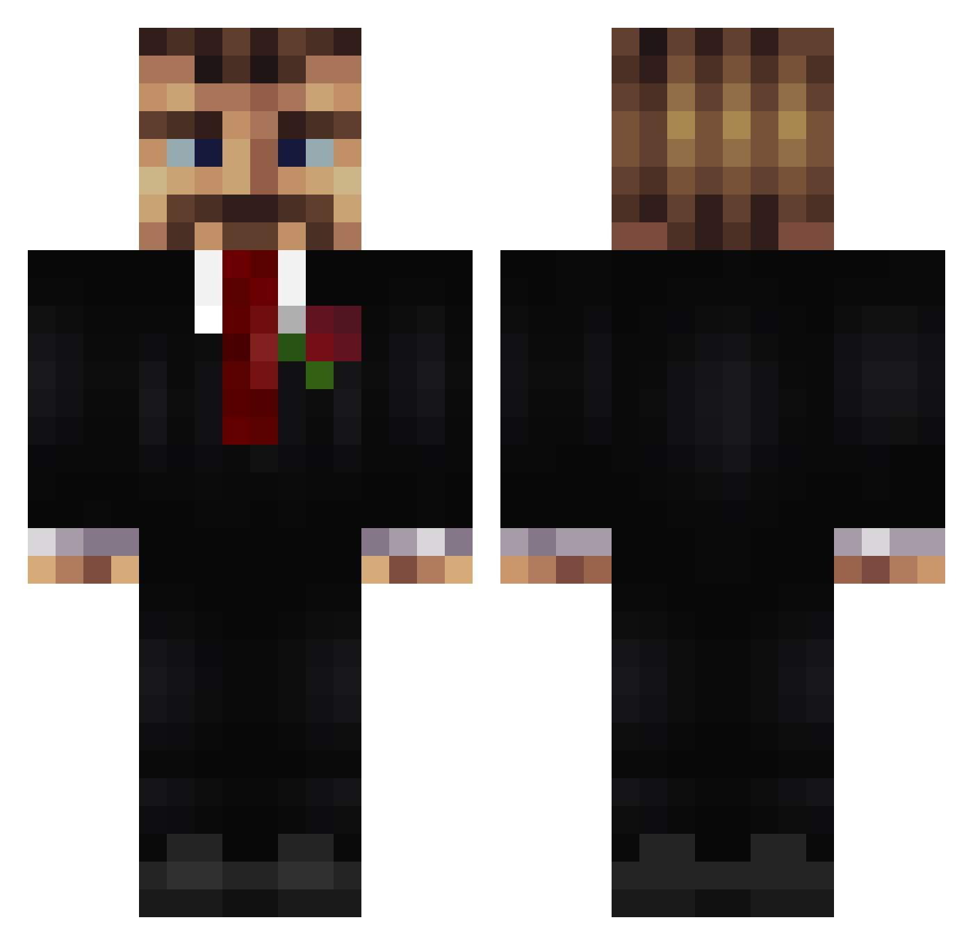 InfiniteFlameXD Minecraft skin, front and back view