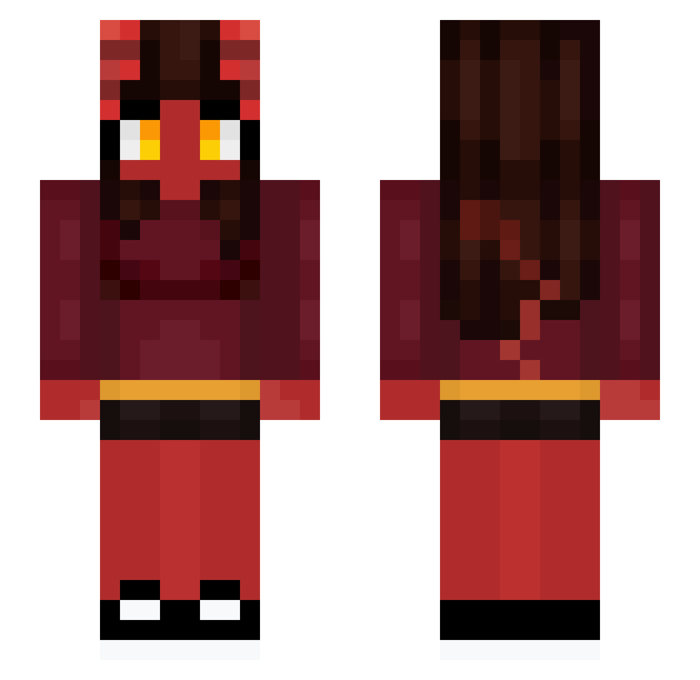 popcornboy333 Minecraft skin, front and back view