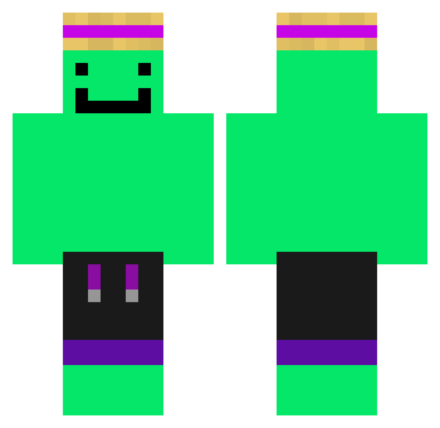 vawo Minecraft skin, front and back view