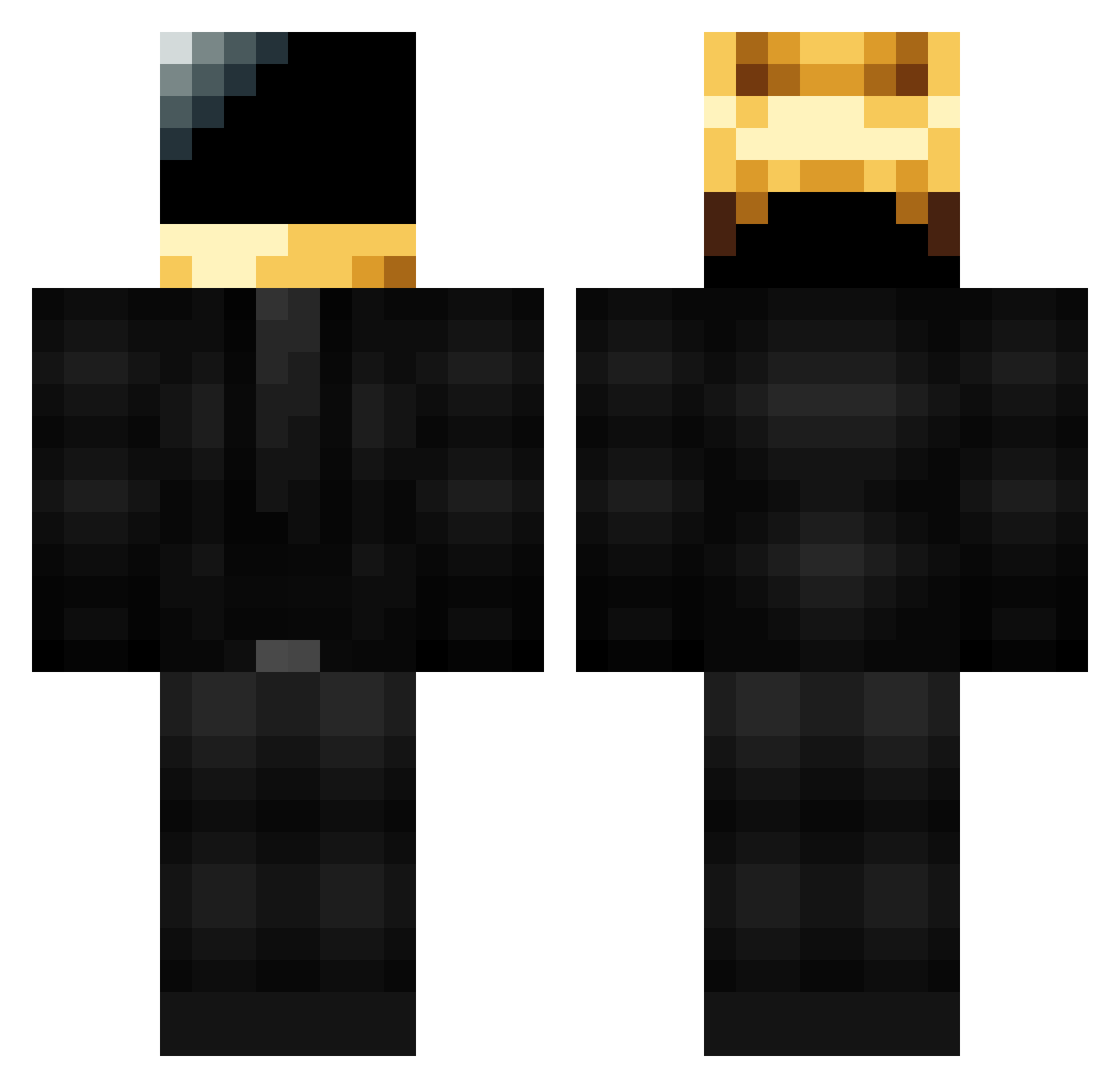 Yachter Minecraft skin, front and back view