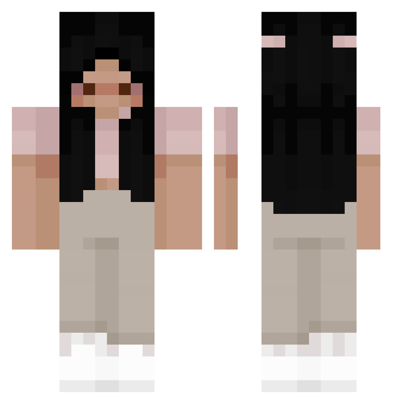 Joya Minecraft skin, front and back view