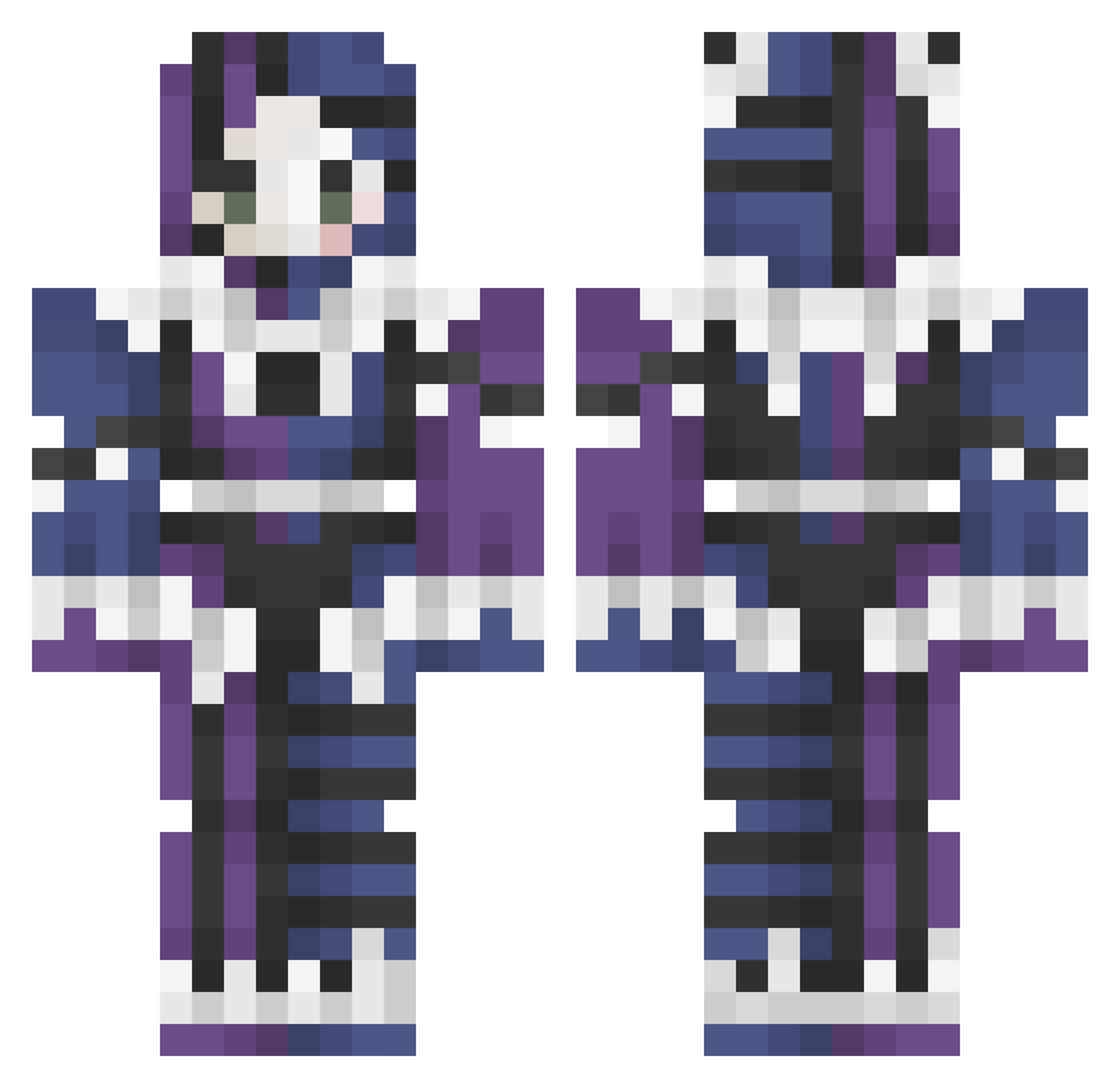Fielders Minecraft skin, front and back view