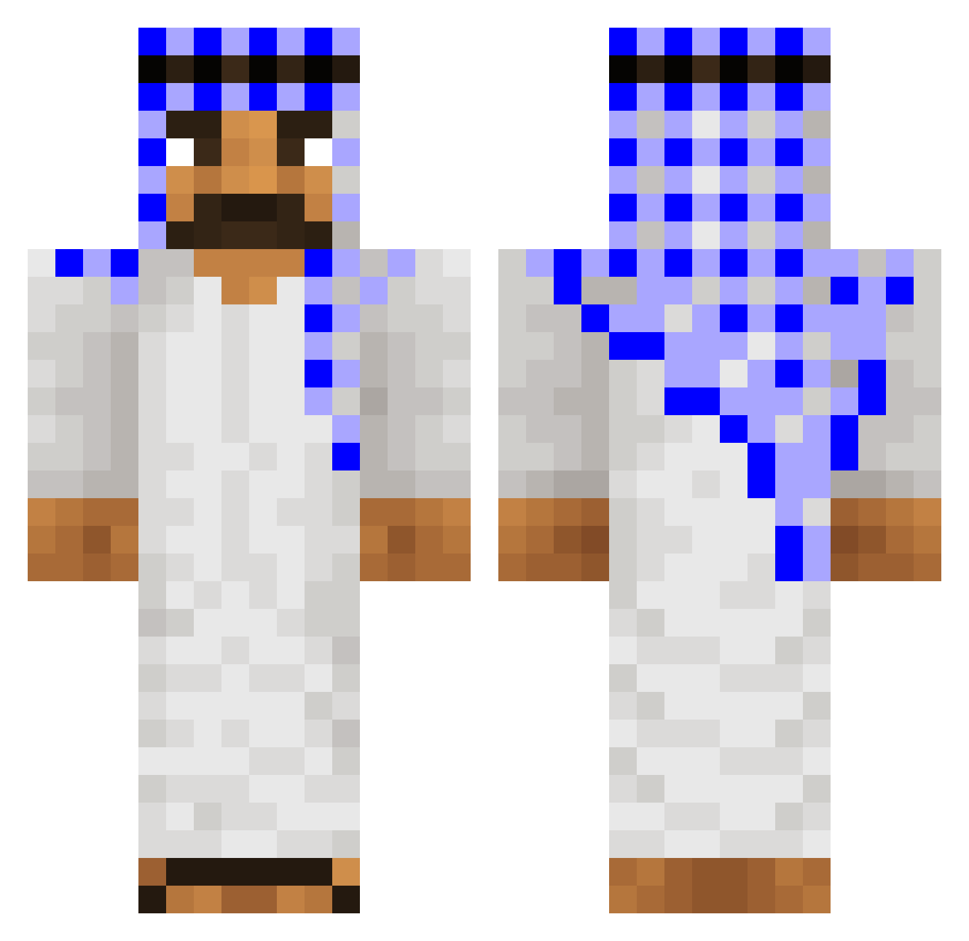 Gaspers Minecraft skin, front and back view