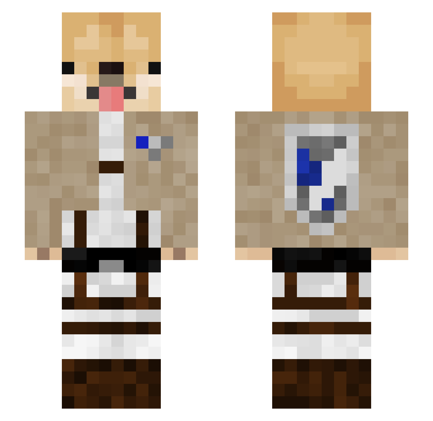 Sorgal Minecraft skin, front and back view