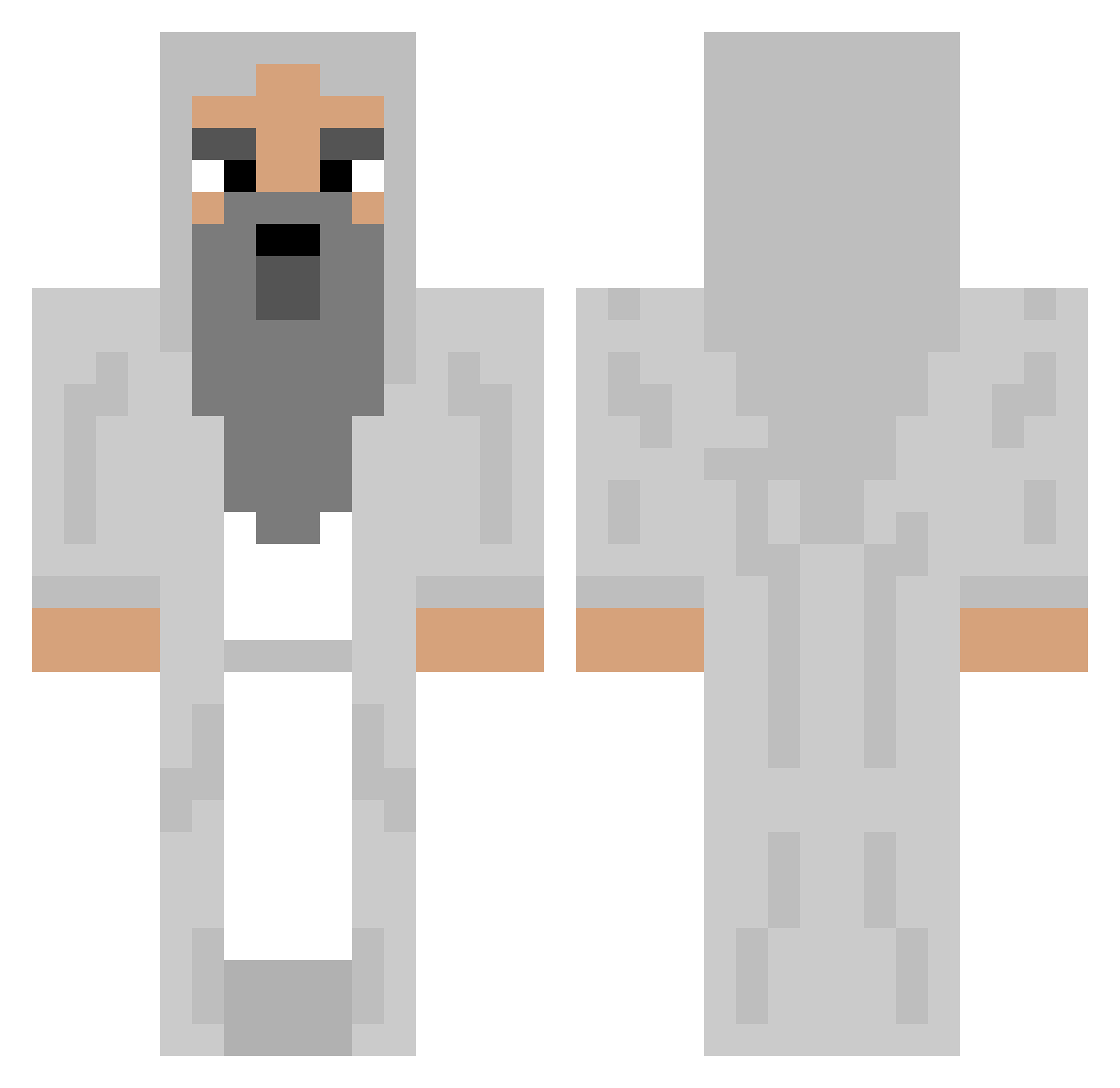 EXEMPLIFICATIONS Minecraft skin, front and back view