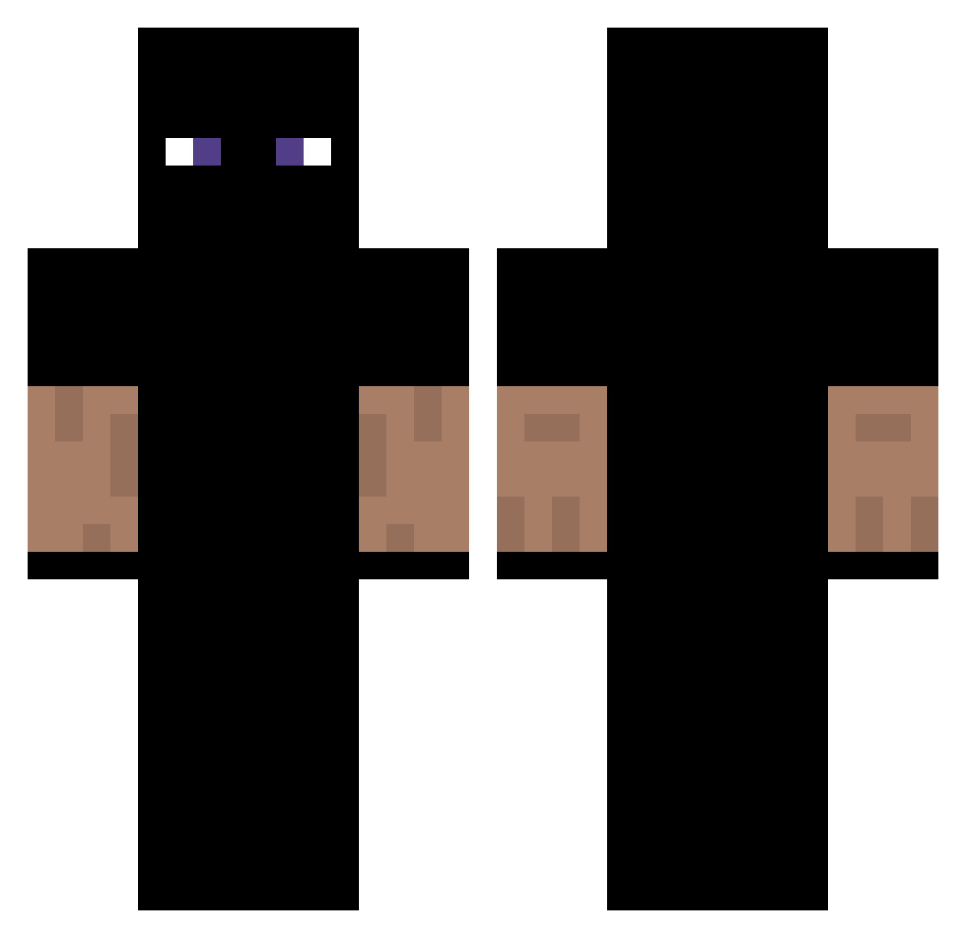 Luanrak Minecraft skin, front and back view