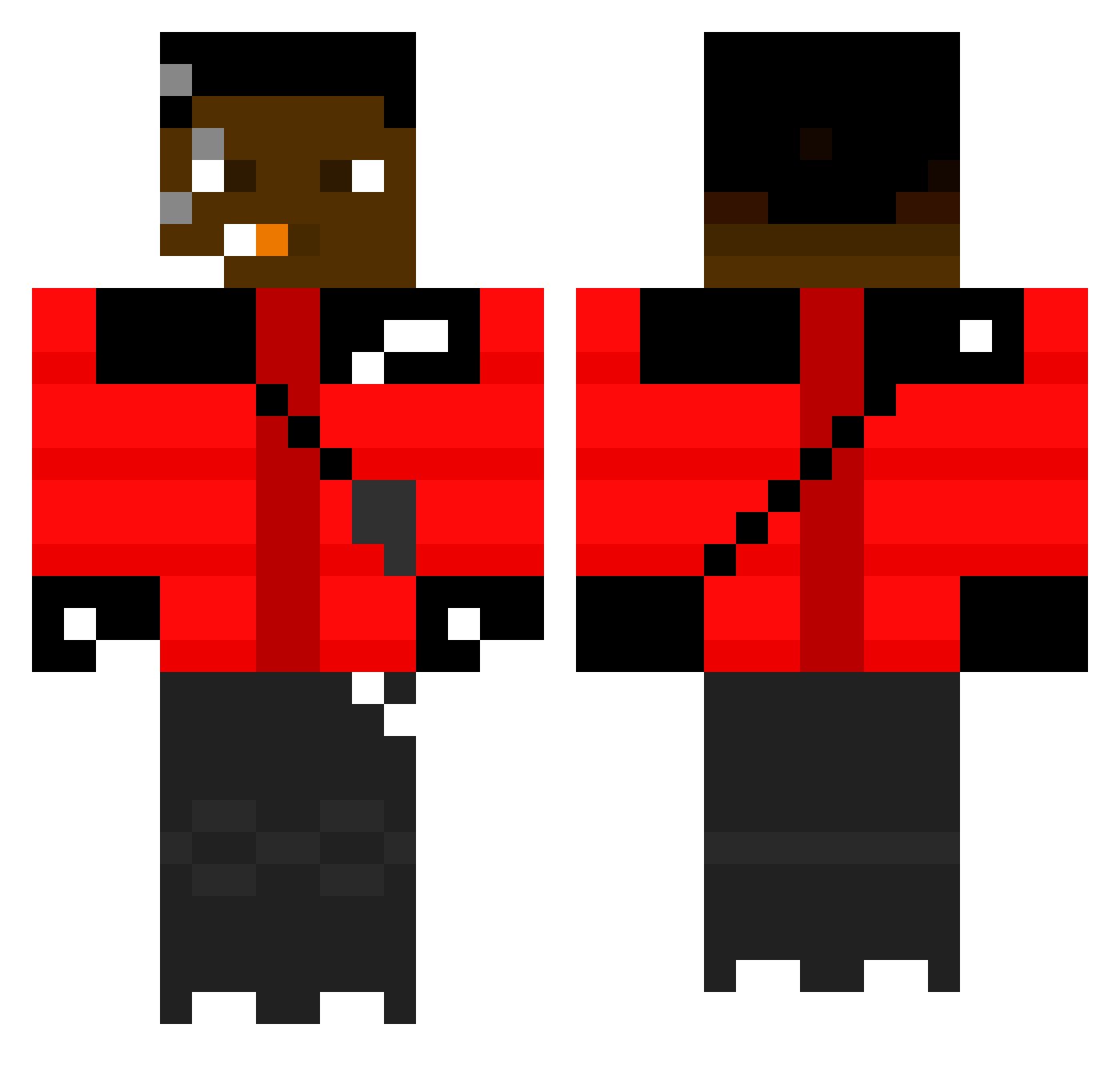 YoungMoffol Minecraft skin, front and back view