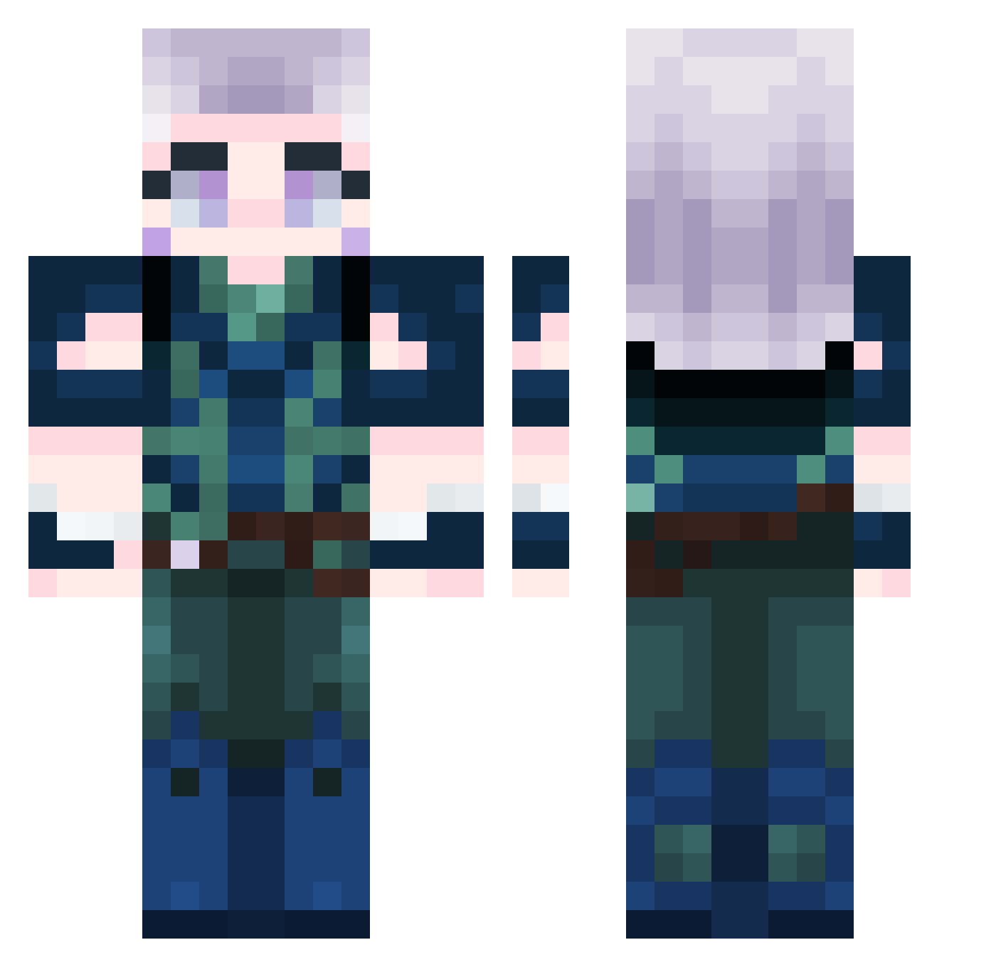 RedHax Minecraft skin, front and back view
