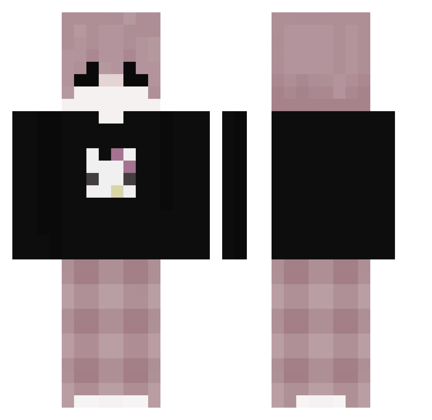 RizzingTheSkibid Minecraft skin, front and back view