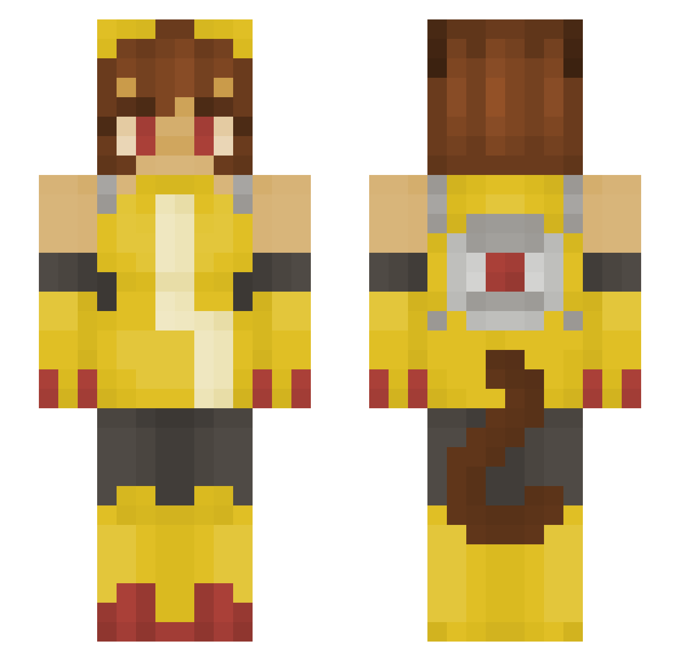 crunchyleafy Minecraft skin, front and back view