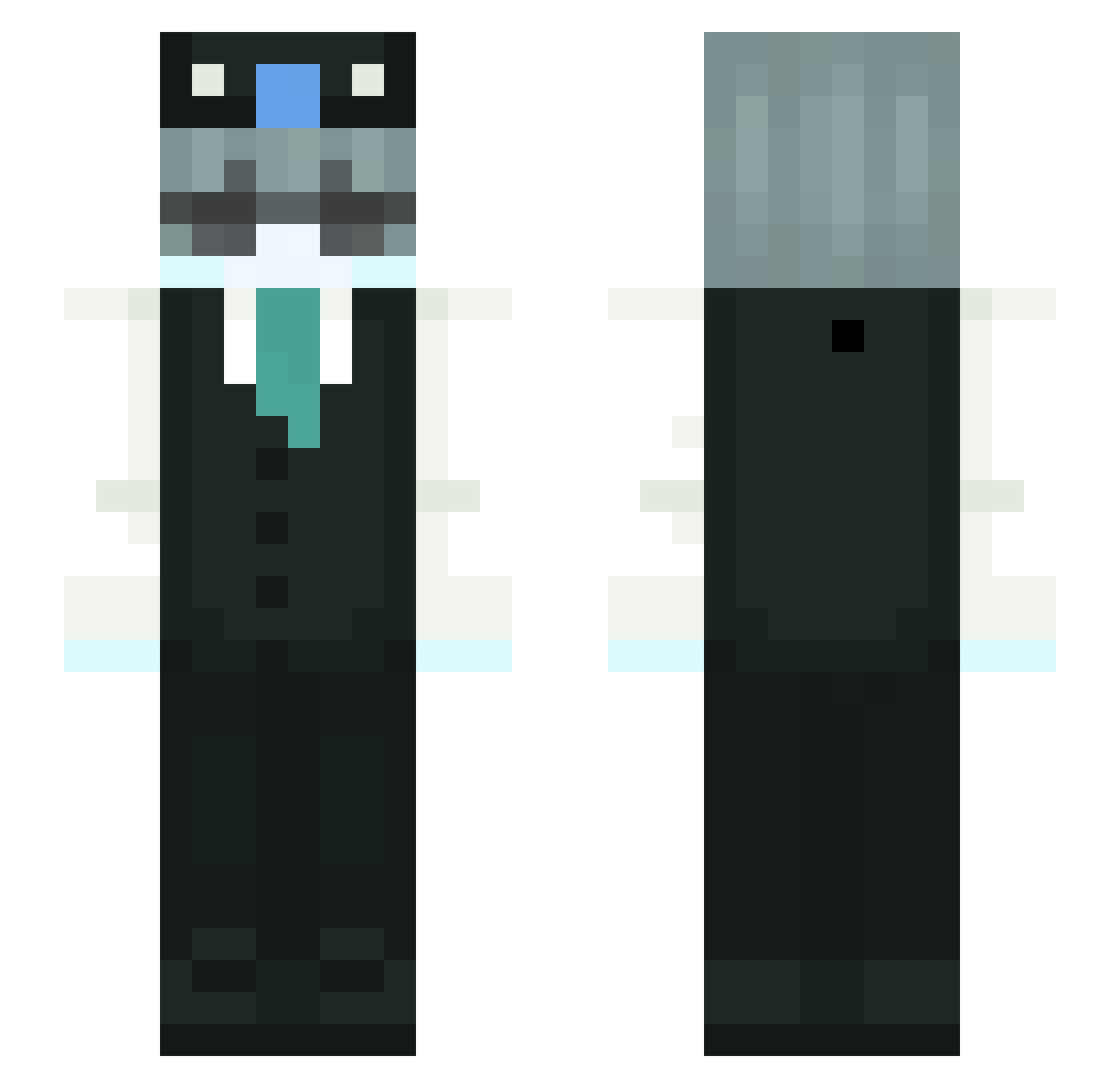 qwicemc Minecraft skin, front and back view
