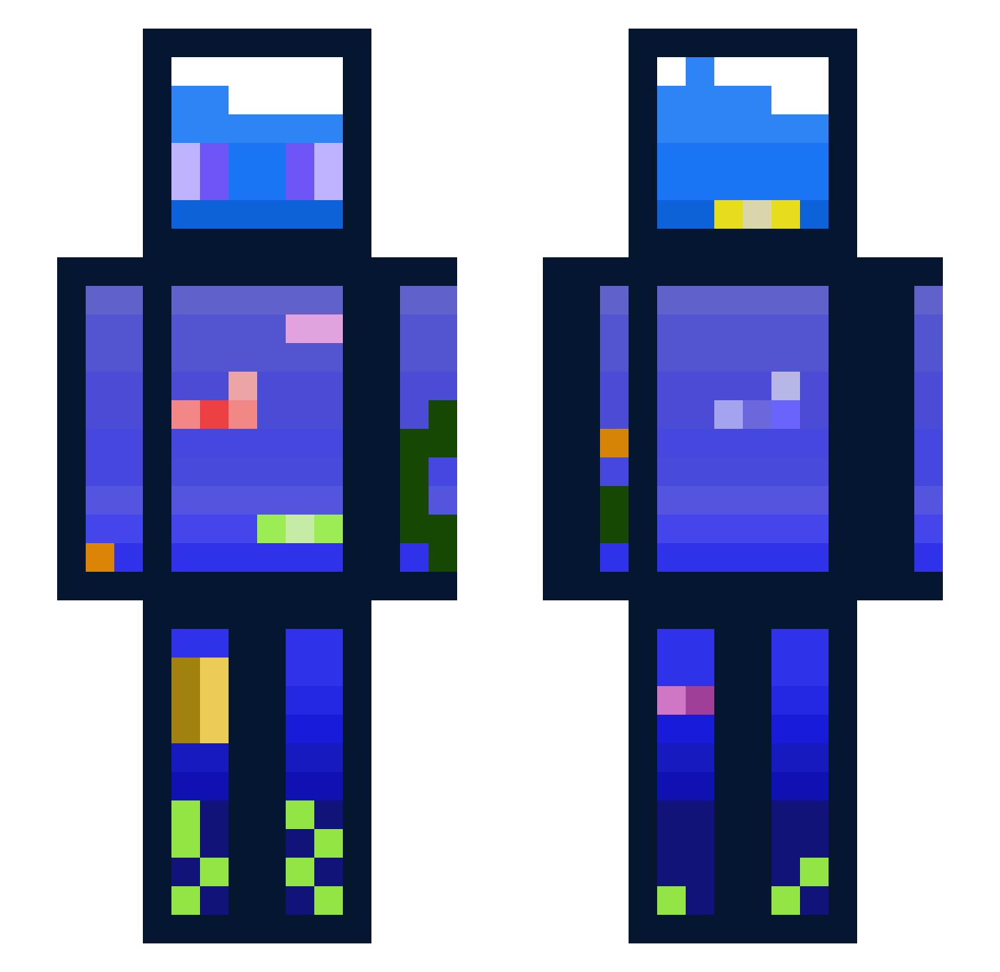 mvp_plus Minecraft skin, front and back view