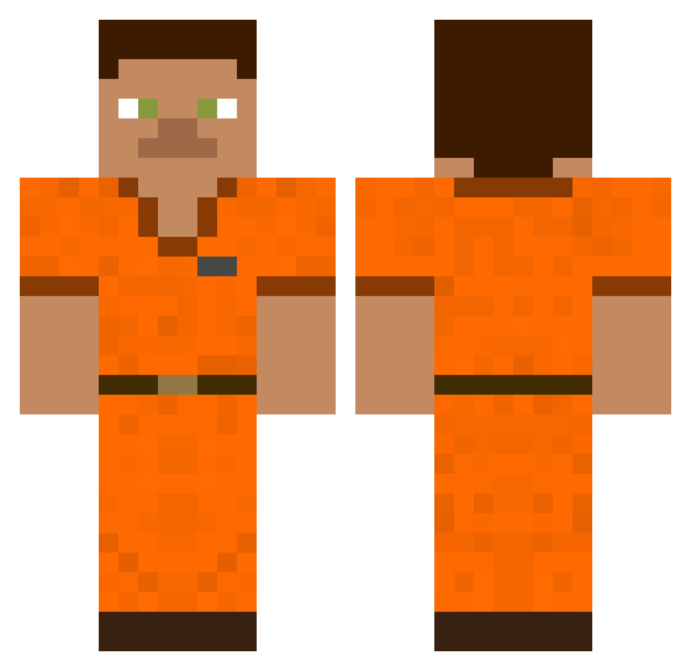worts Minecraft skin, front and back view