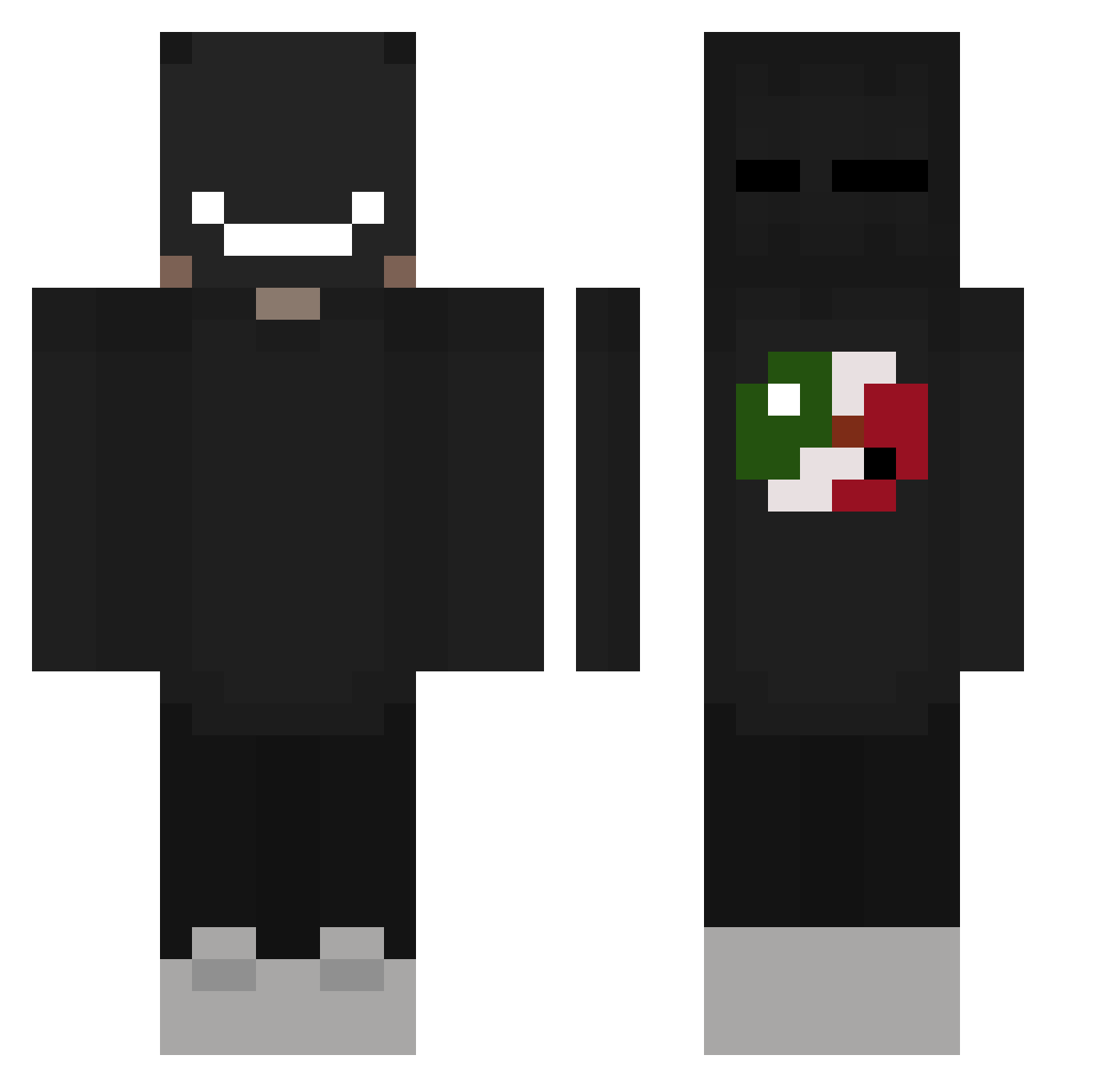 No_Regerts Minecraft skin, front and back view