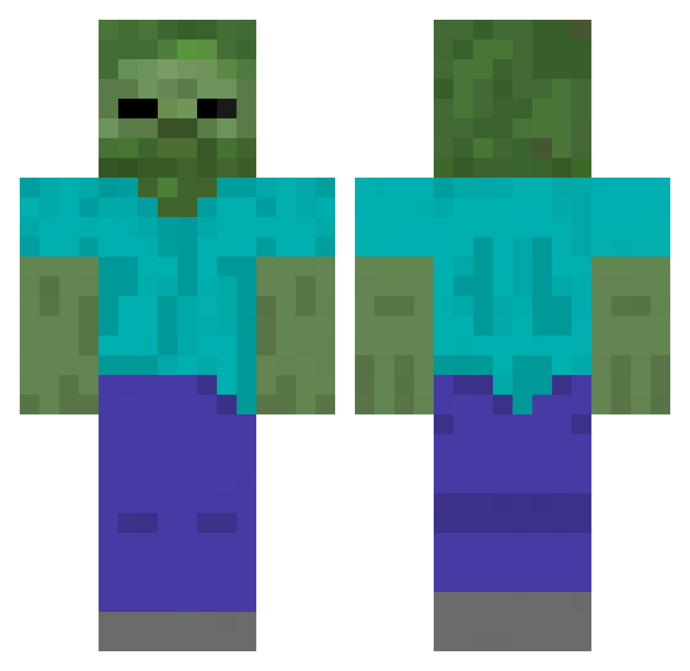 poison233 Minecraft skin, front and back view