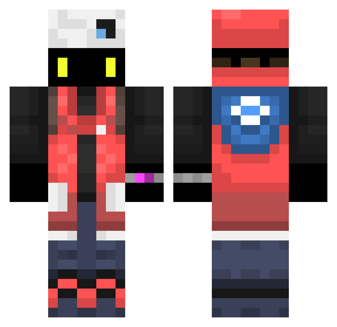 Crow_TTV Minecraft skin, front and back view