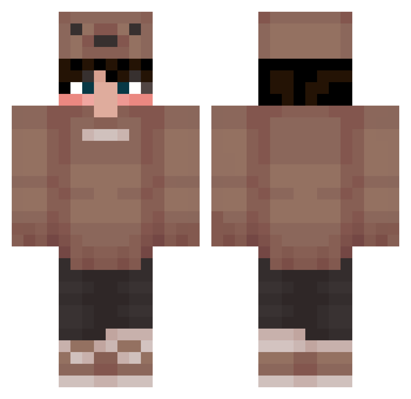 RighteousSZN Minecraft skin, front and back view