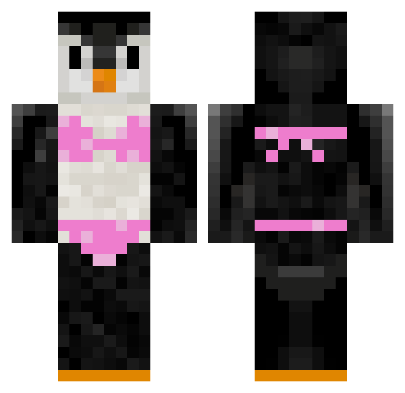 TheGrraffe Minecraft skin, front and back view