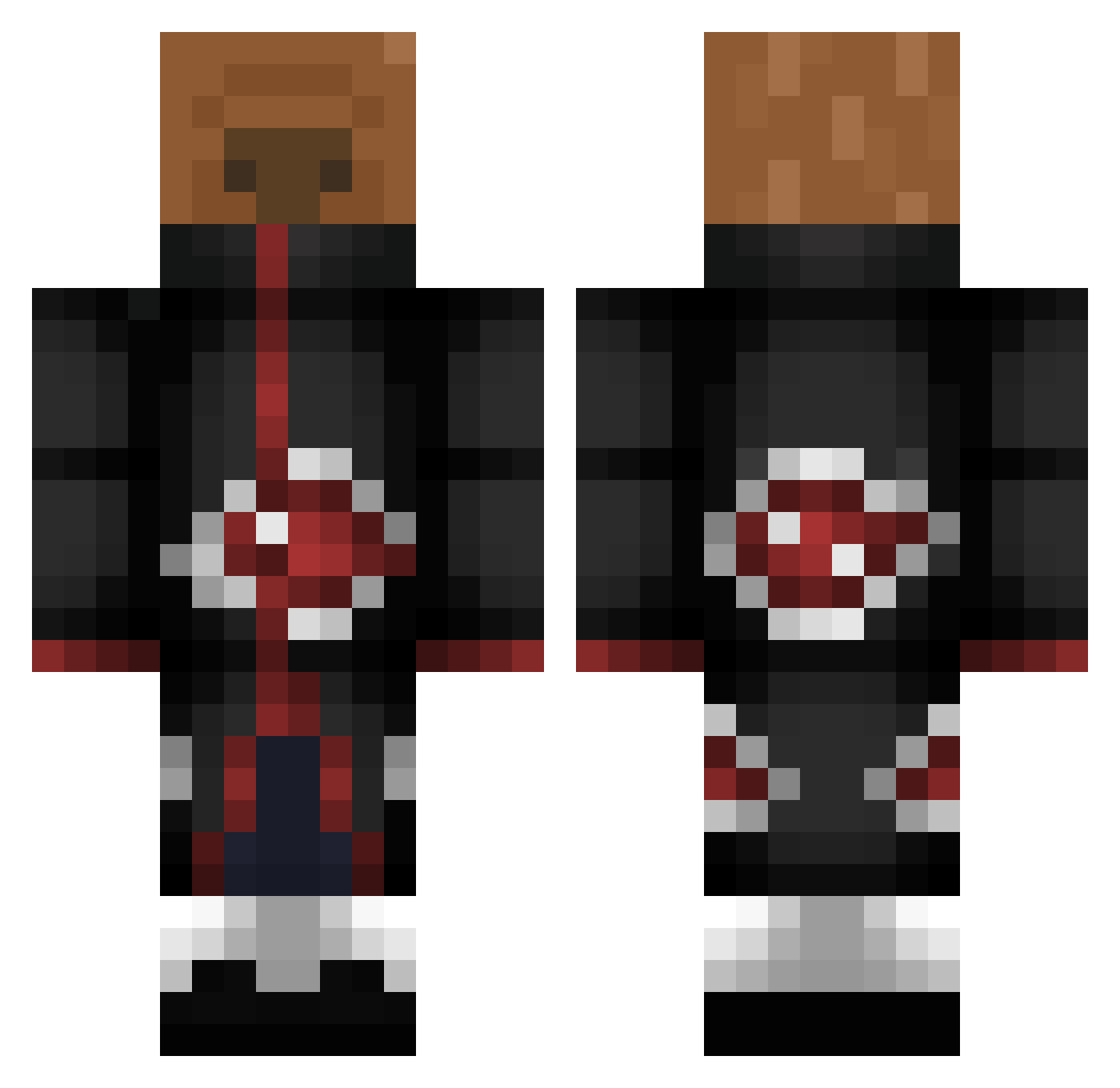 Bararak Minecraft skin, front and back view