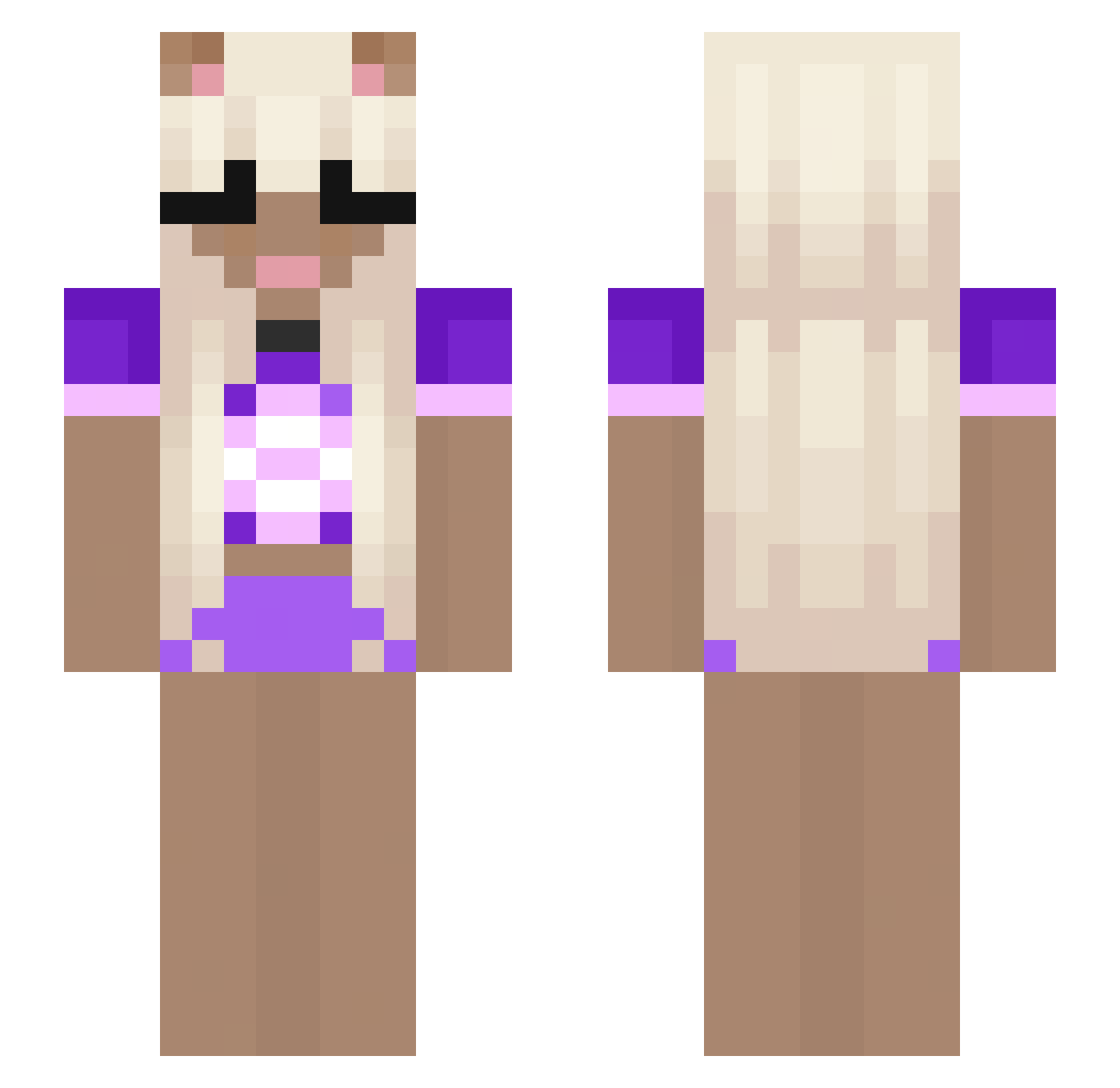 BarackObamaSR Minecraft skin, front and back view