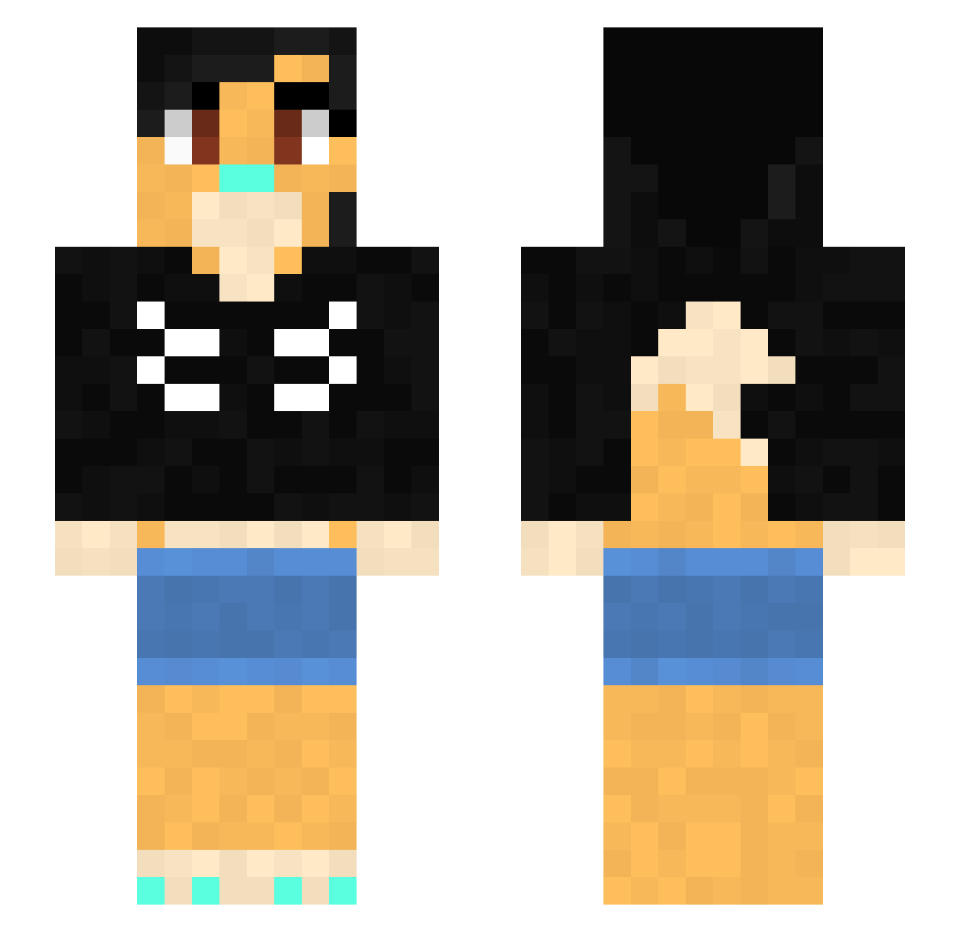 Correz Minecraft skin, front and back view